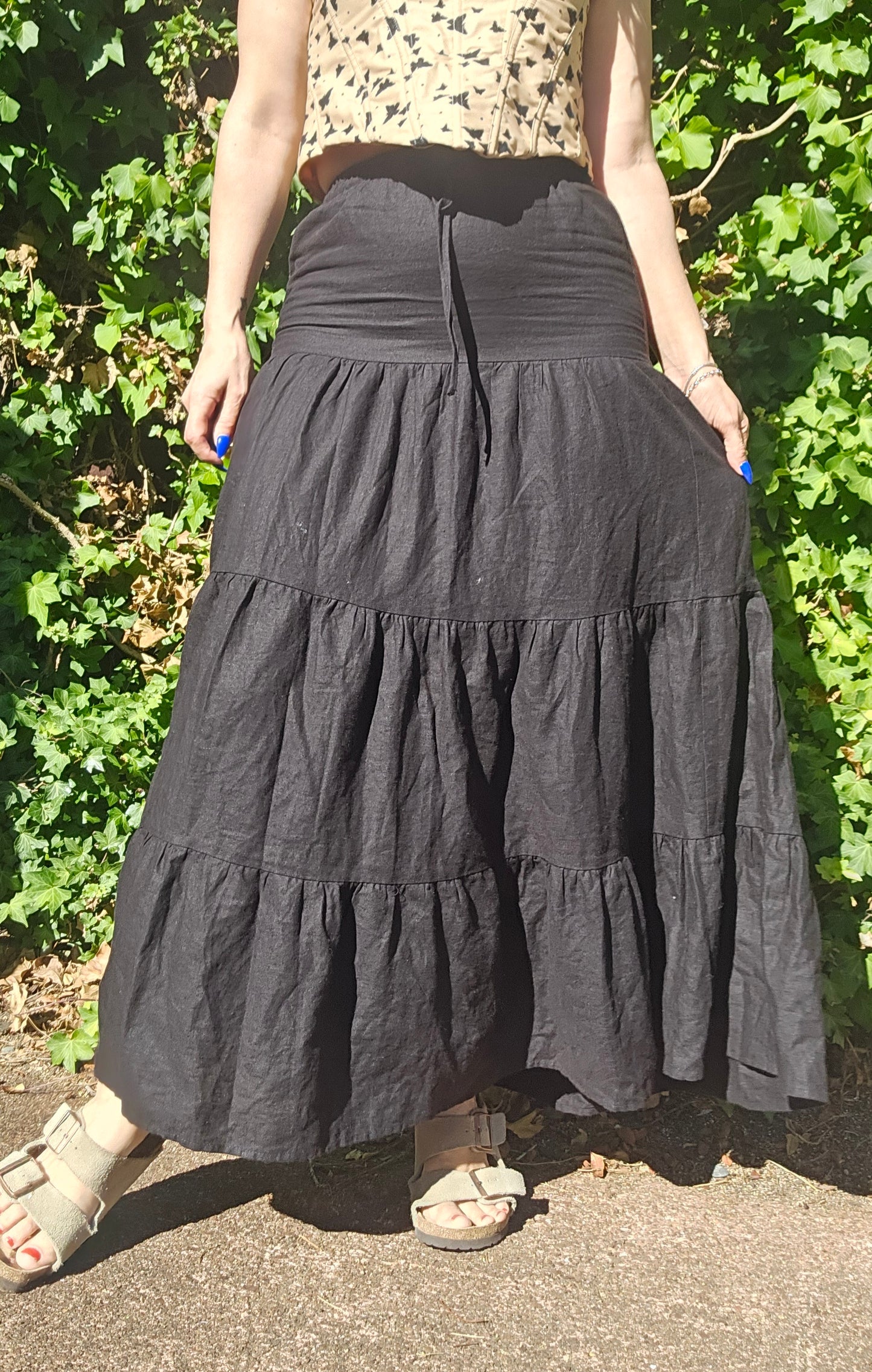 Black Maxi Skirt Size 6 Pre-loved skirt Second Hand Skirt