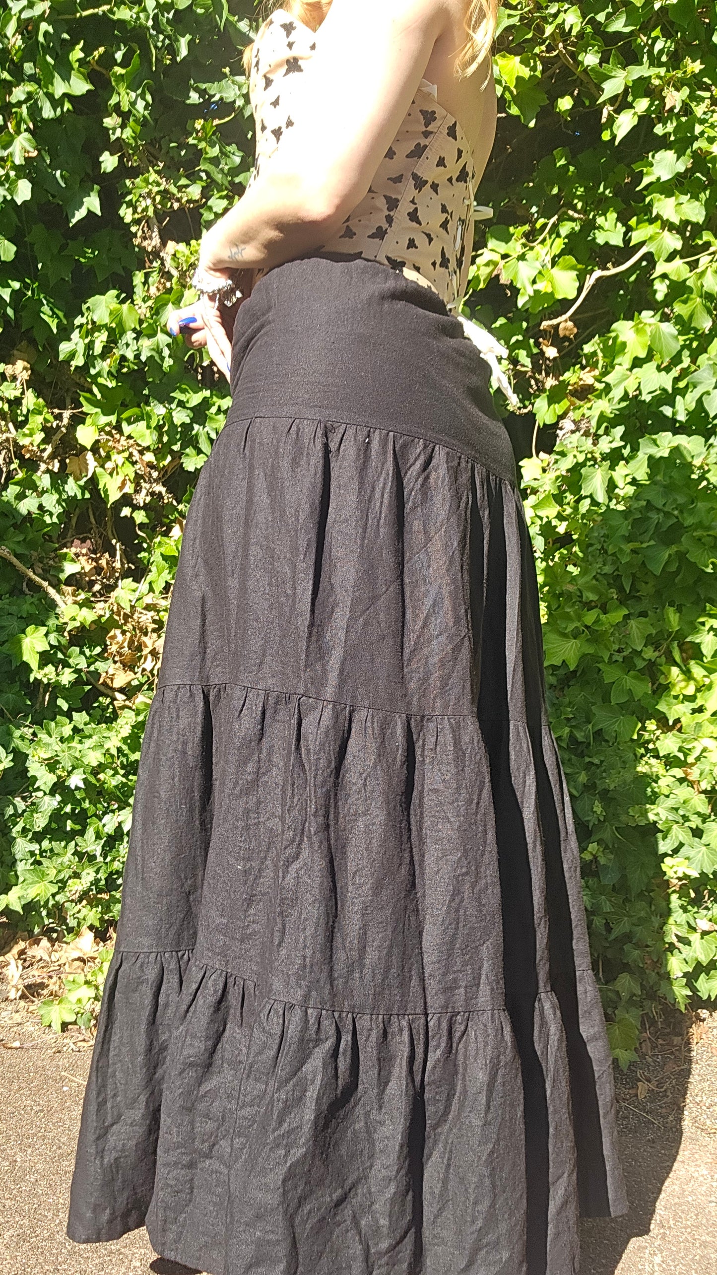 Black Maxi Skirt Size 6 Pre-loved skirt Second Hand Skirt