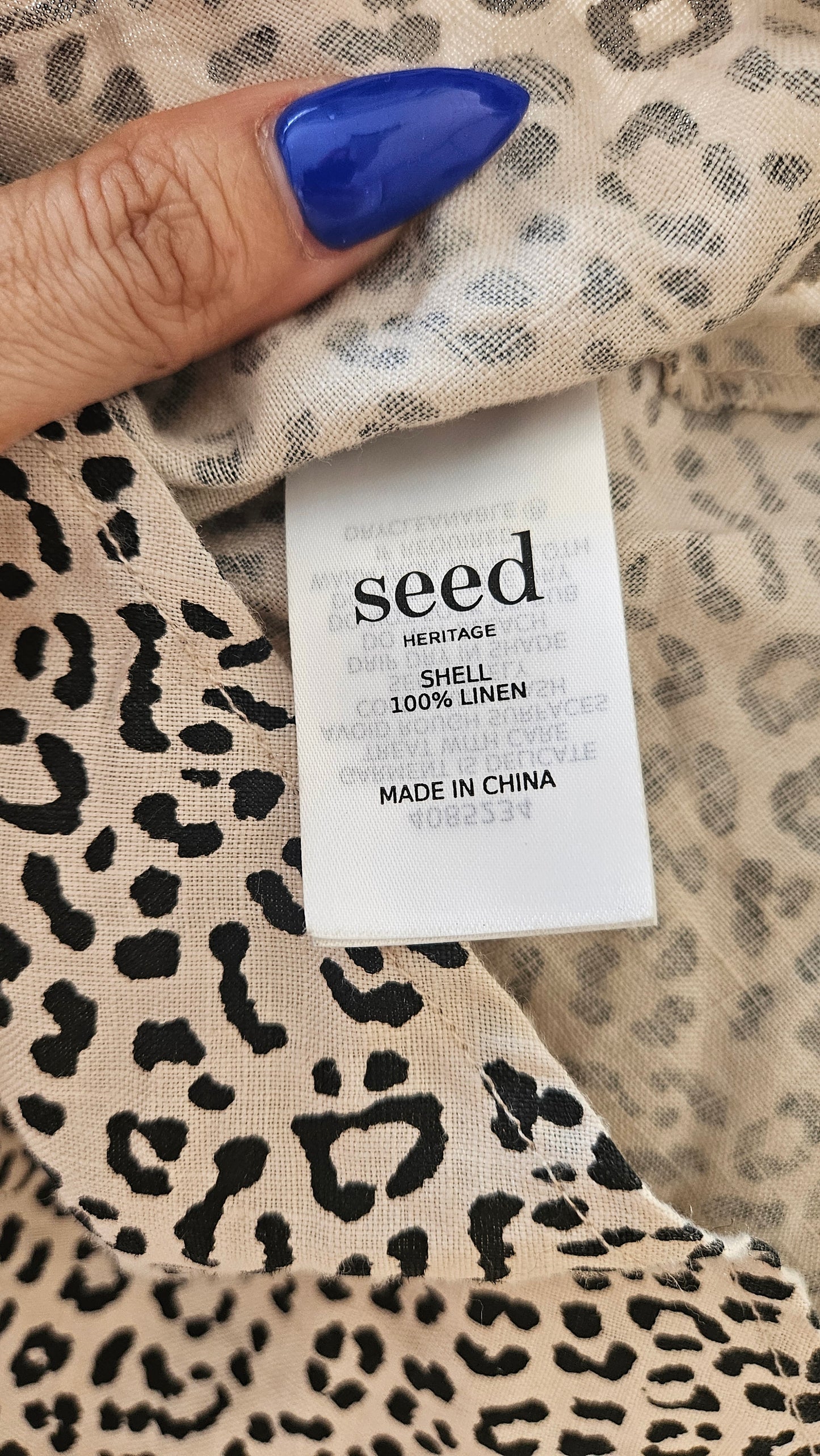 SEED heritage animal print Linen Dress Lovely Pull on Maxi Dress