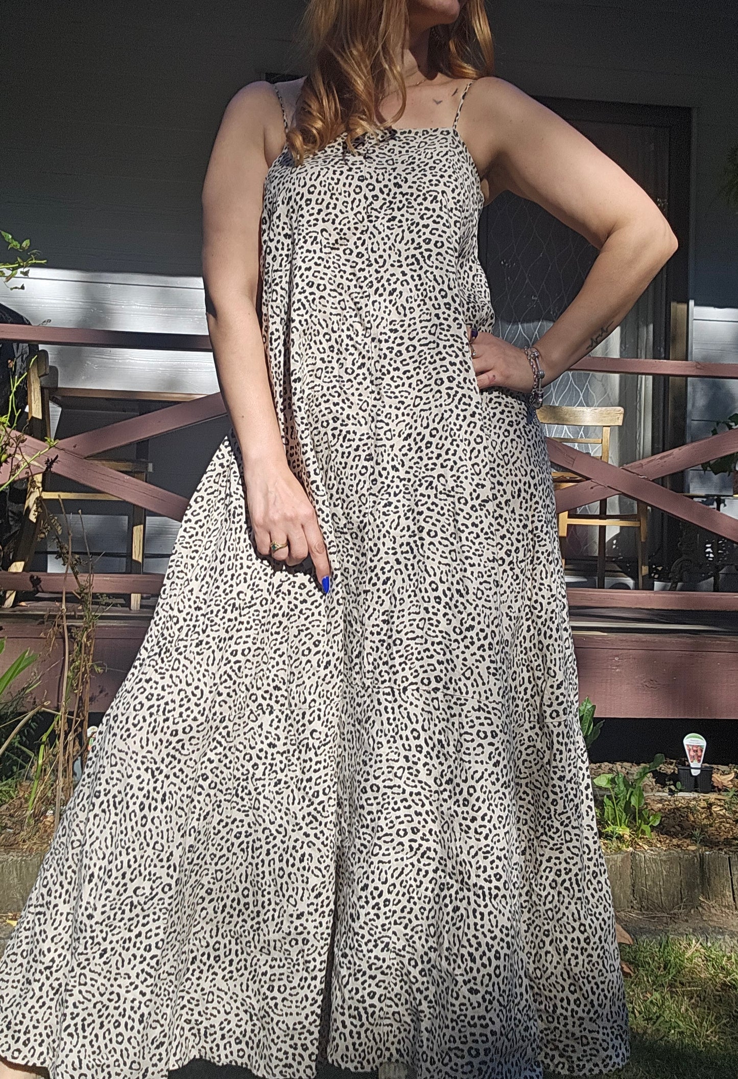animal print maxi dress by seed in a size 6 oversized in preloved condition for sale in Auckland