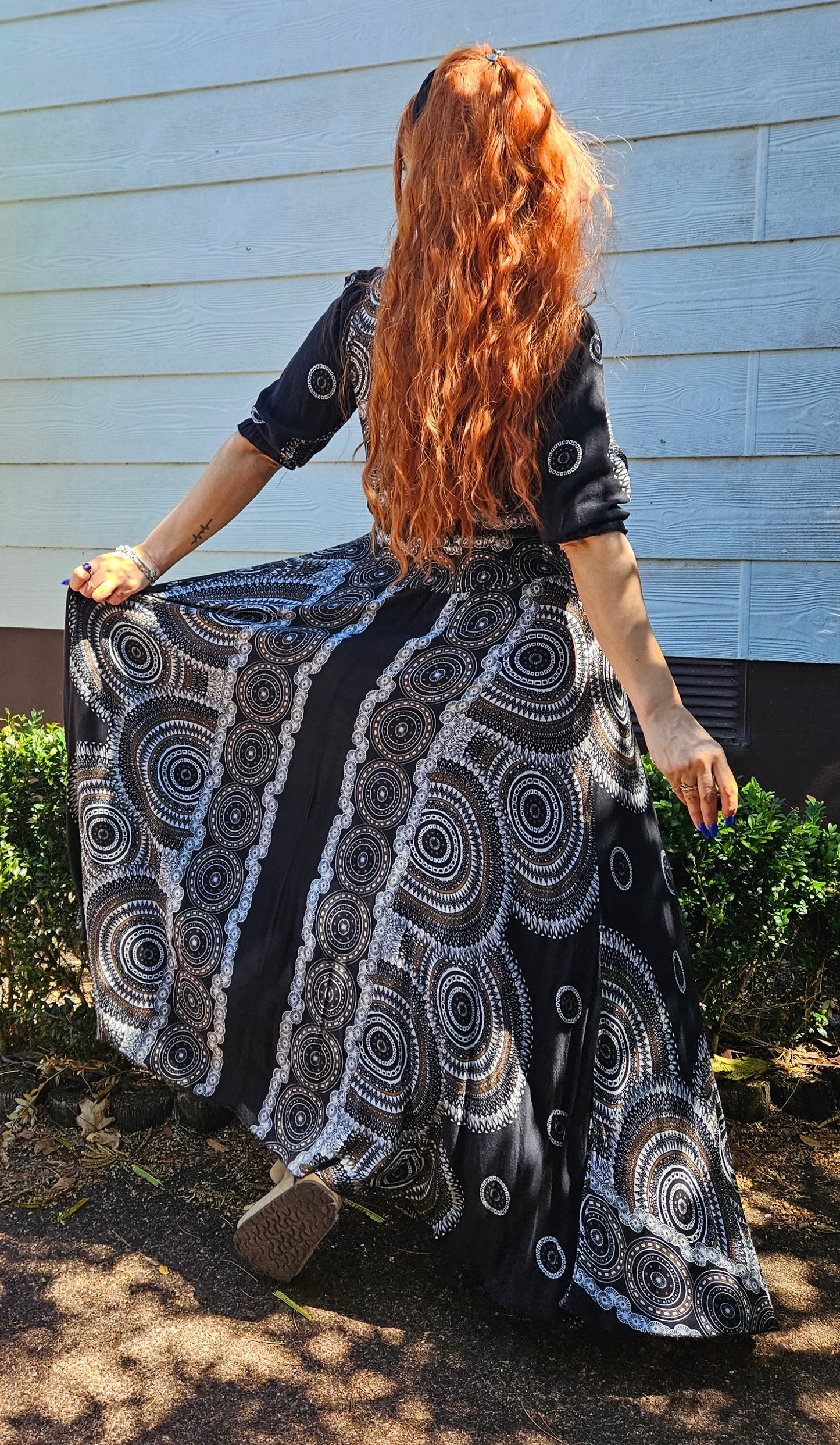 Bohemian Maxi Dress - Asymmetrical Dress