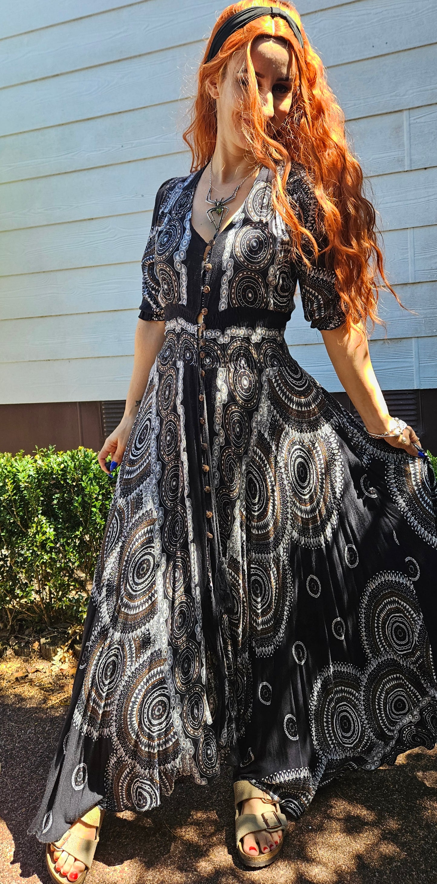 Bohemian Maxi Dress - Asymmetrical Dress
