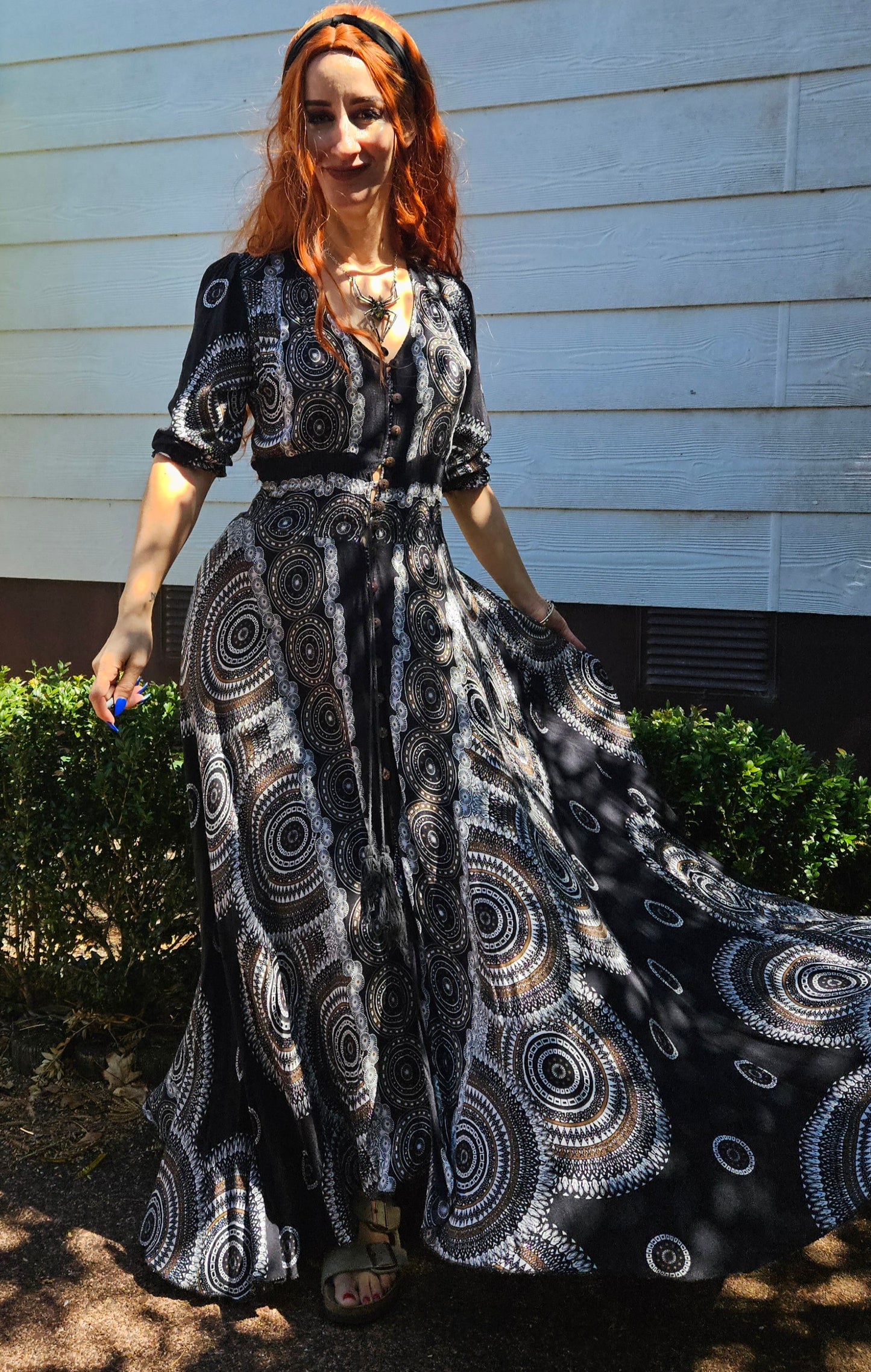 Bohemian Maxi Dress - Asymmetrical Dress