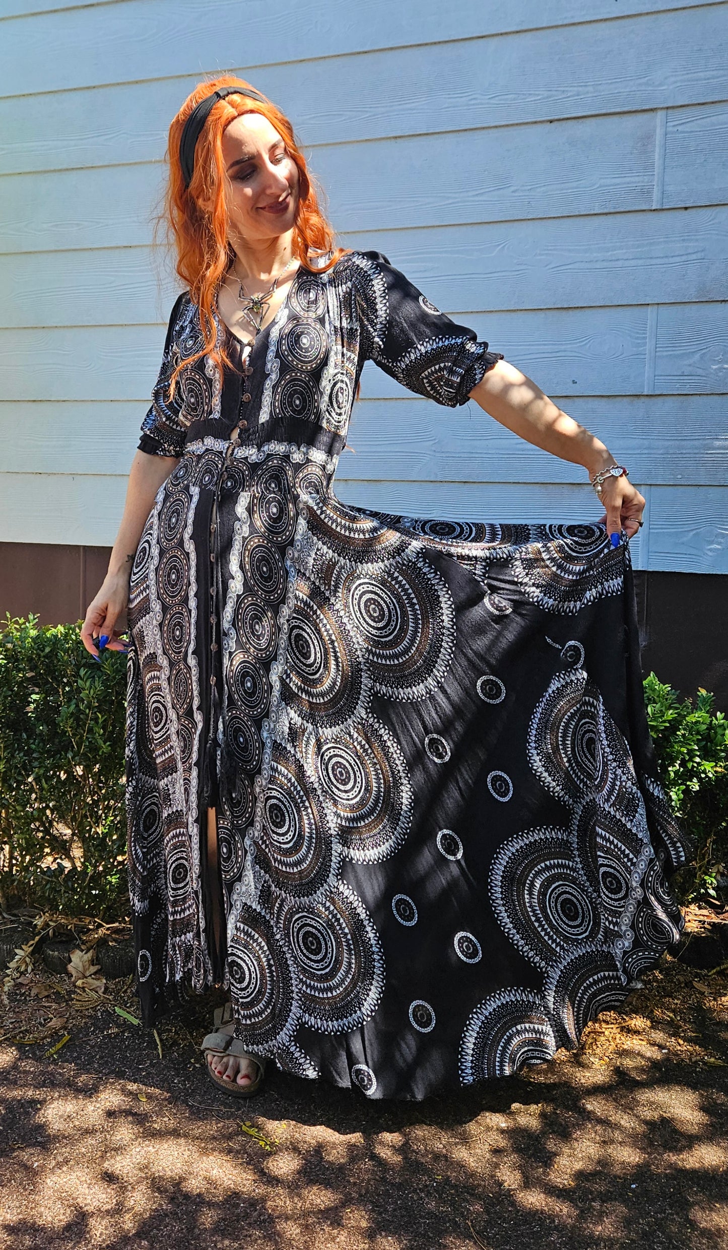 Bohemian Maxi Dress - Asymmetrical Dress