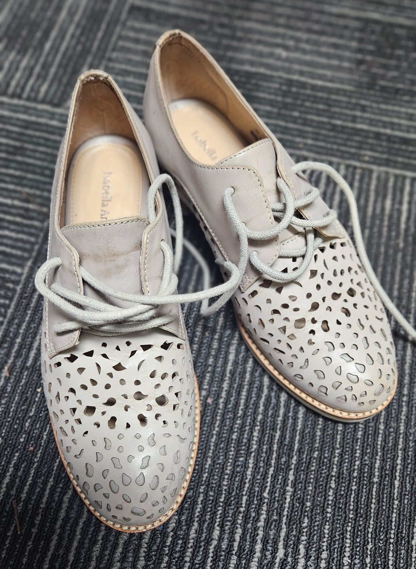 Upper Leather Lace Up Formal Flats for Women