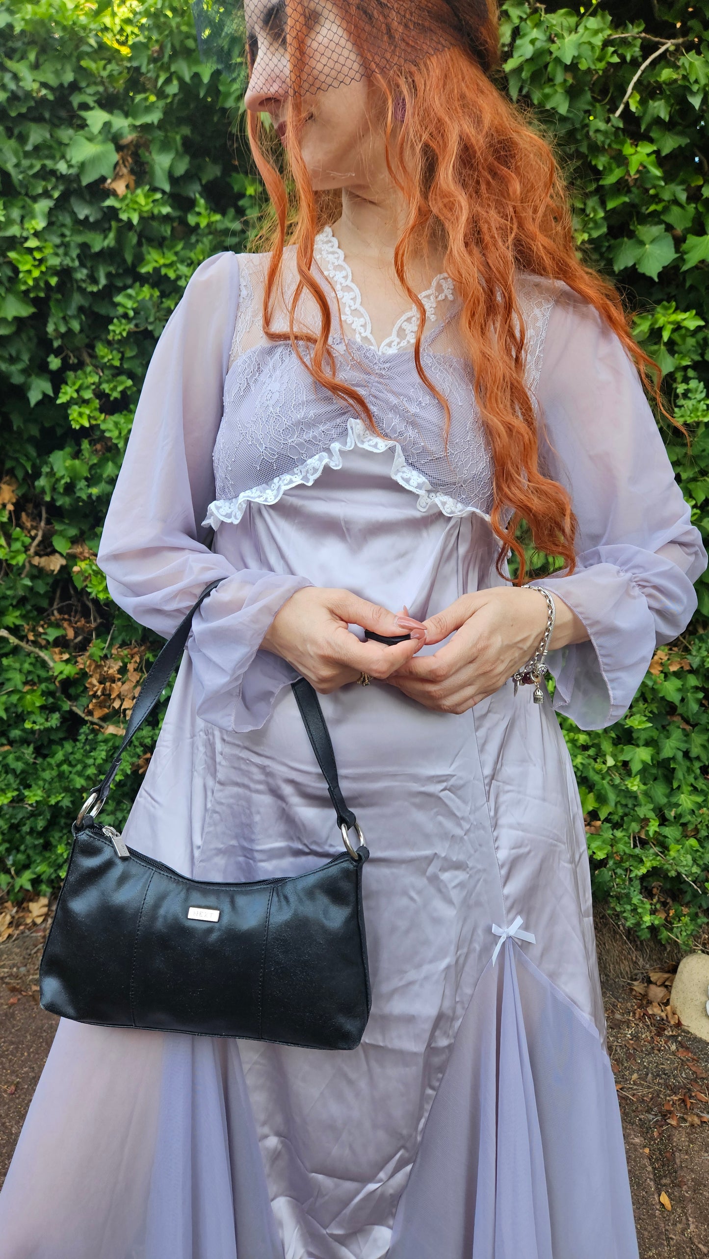 Long sleeves Vintage Slip wear - slip Dress- Night Gown - nighty
