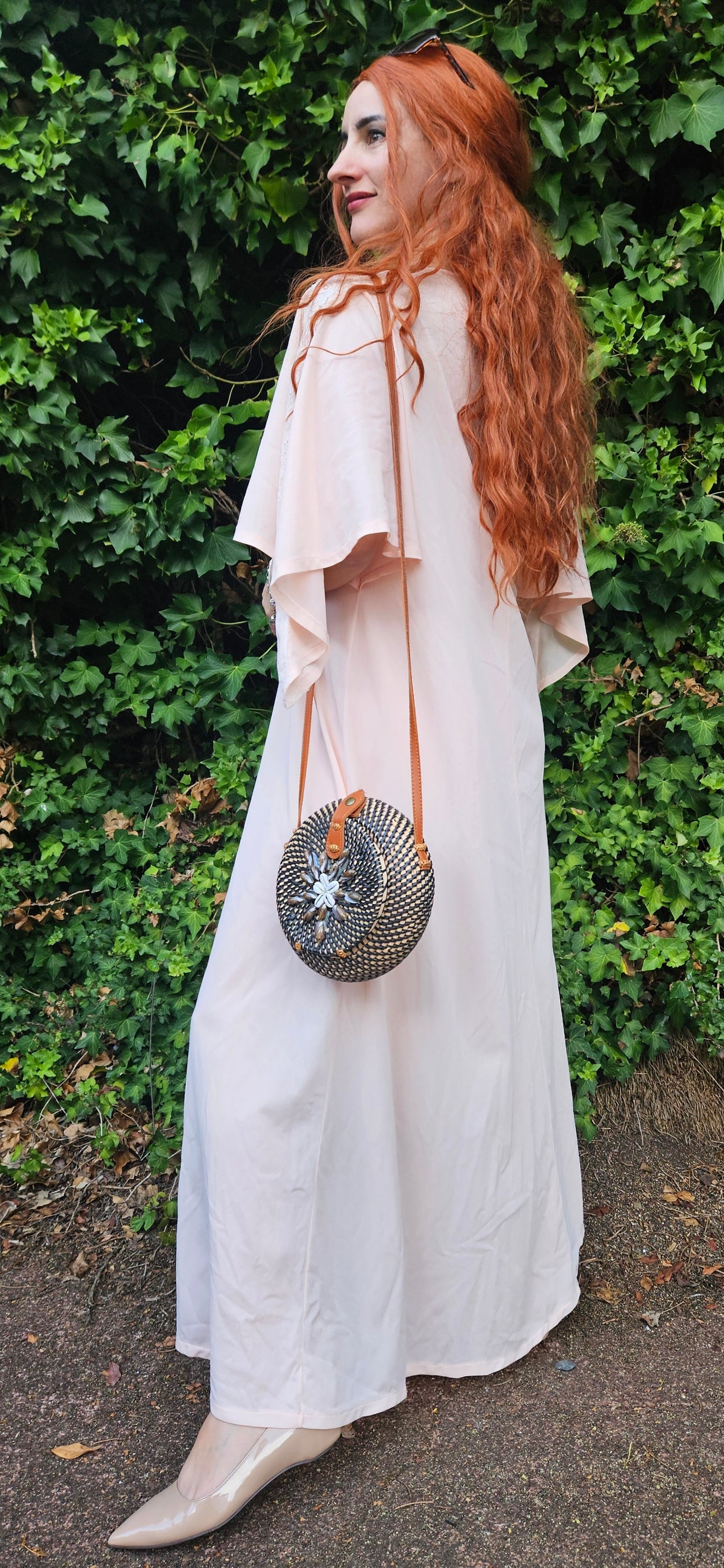 Vintage Bohemian dress - slip Dress- Night Gown - Size M.