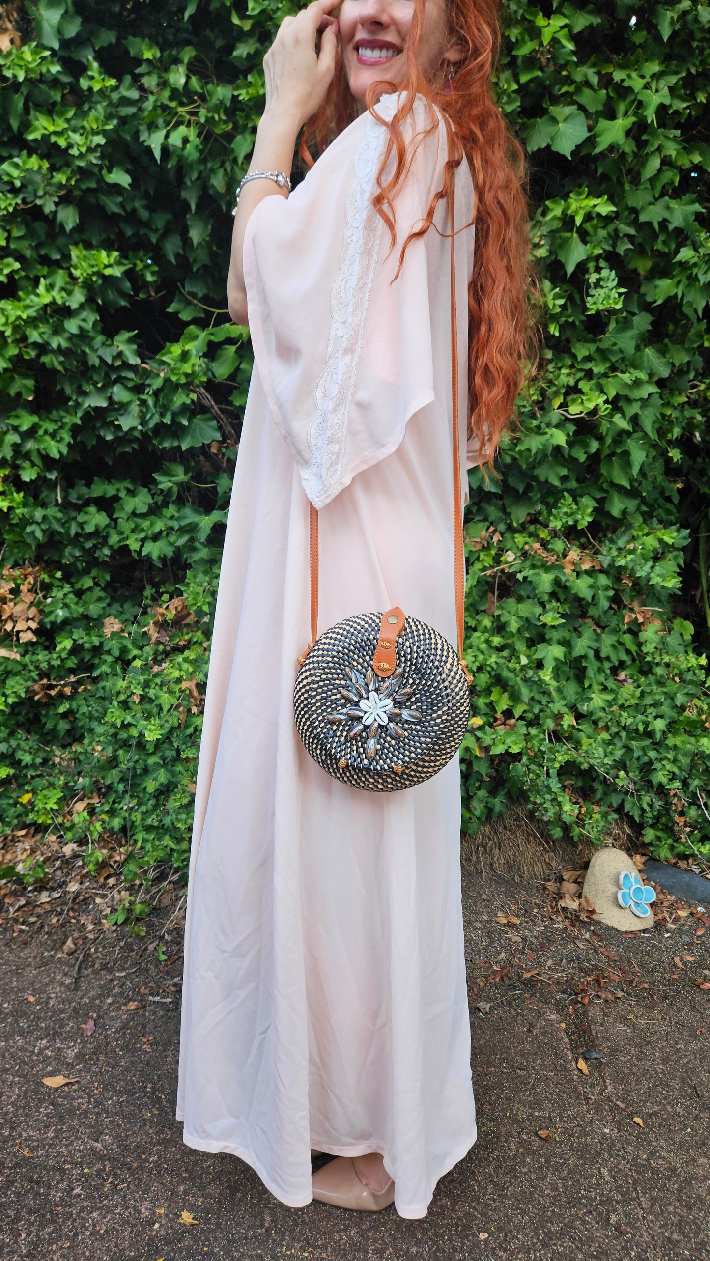 Vintage Bohemian dress - slip Dress- Night Gown - Size M.