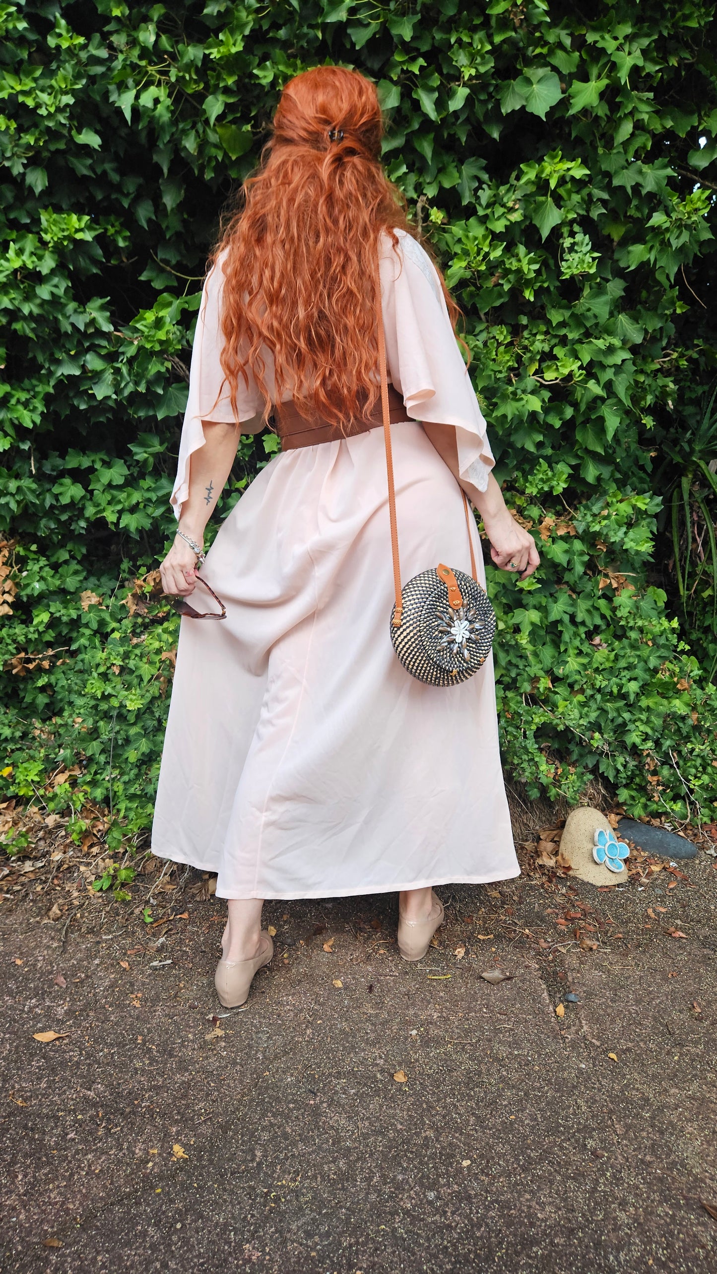 Vintage Bohemian dress - slip Dress- Night Gown - Size M.