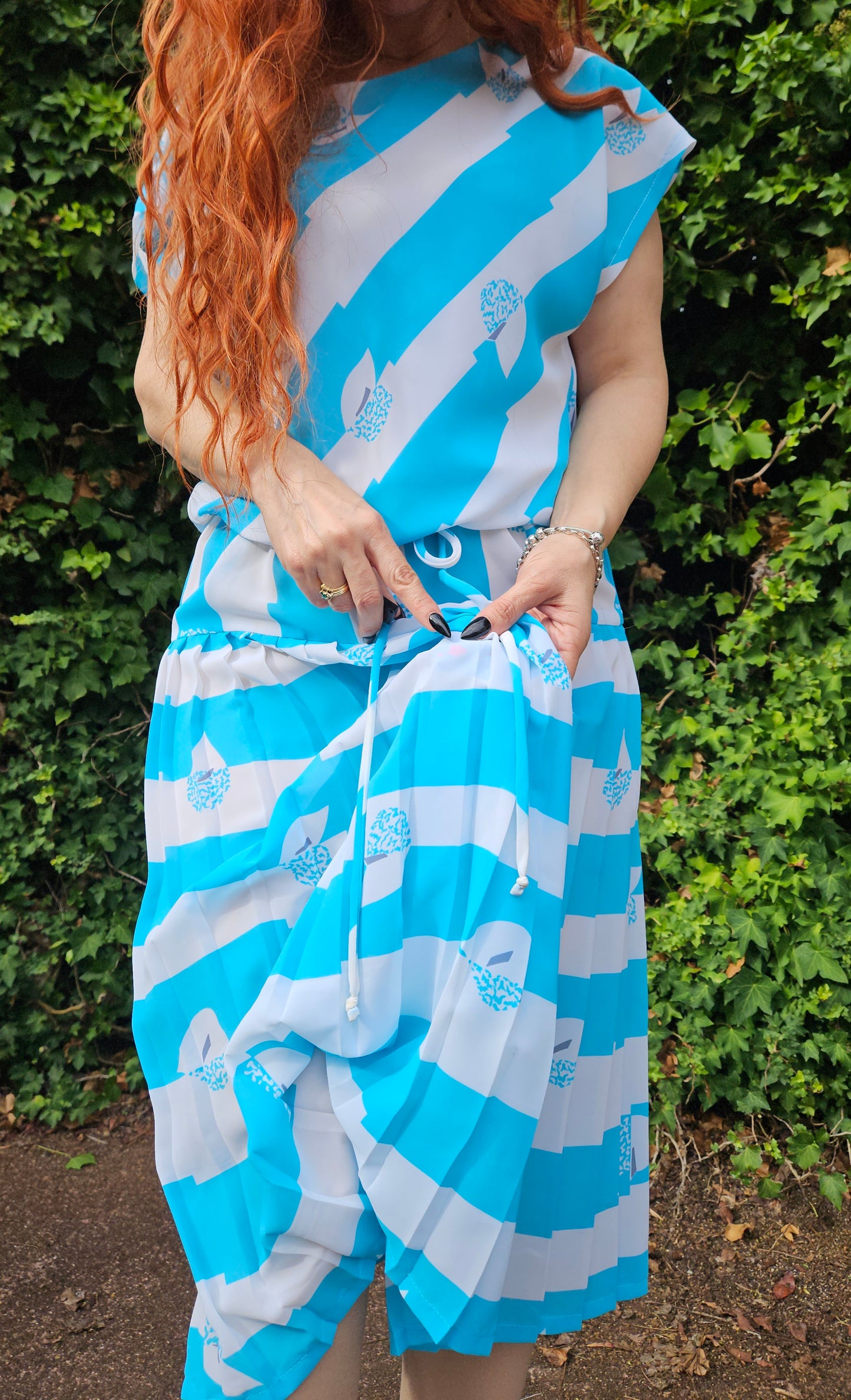 Vintage 80s Sydney Australia Dolina Pleated Dress Size 14