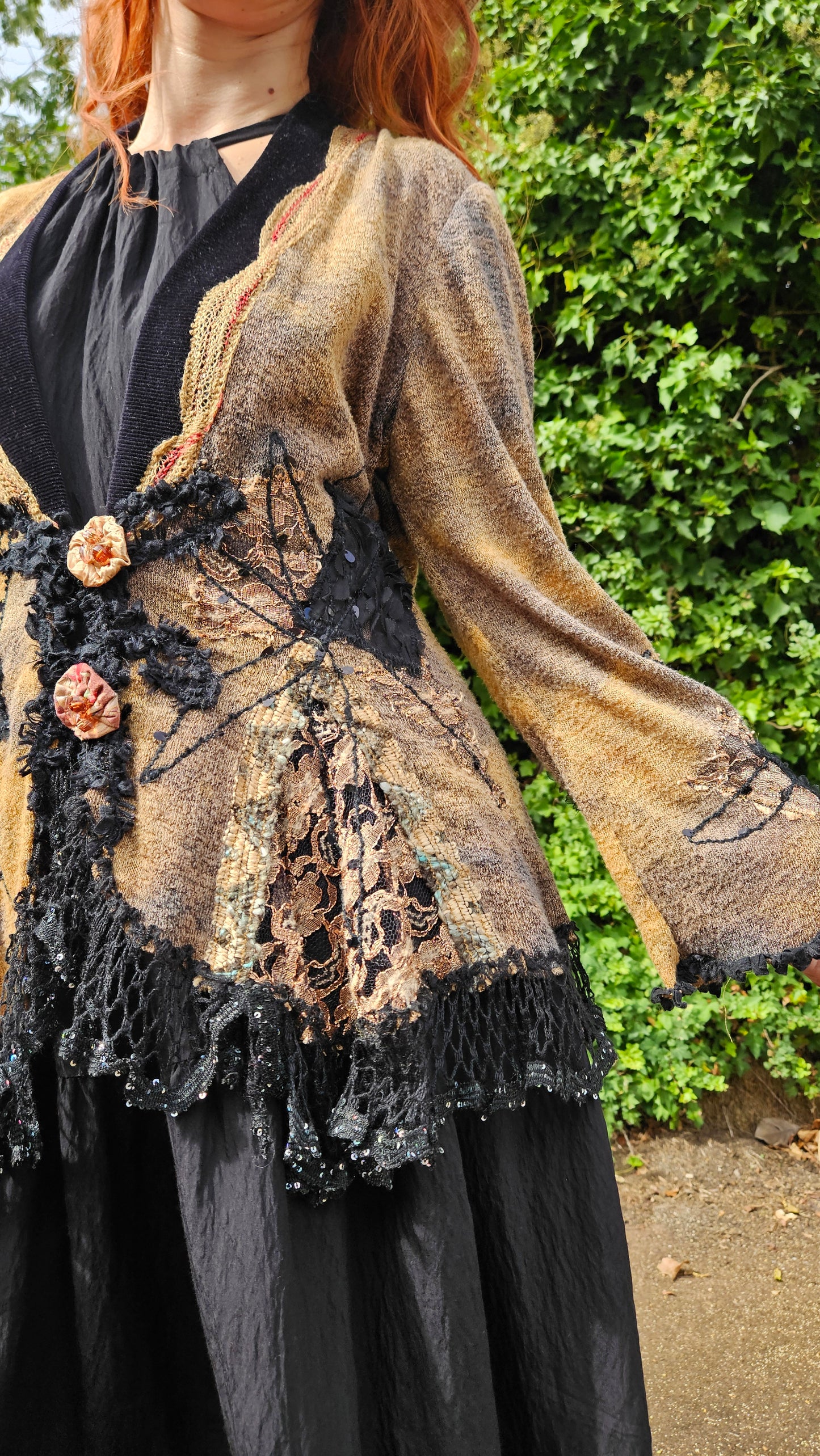 Lace Coat Bohemian Shabby Cardi Chic Gothic Knit Cardigan