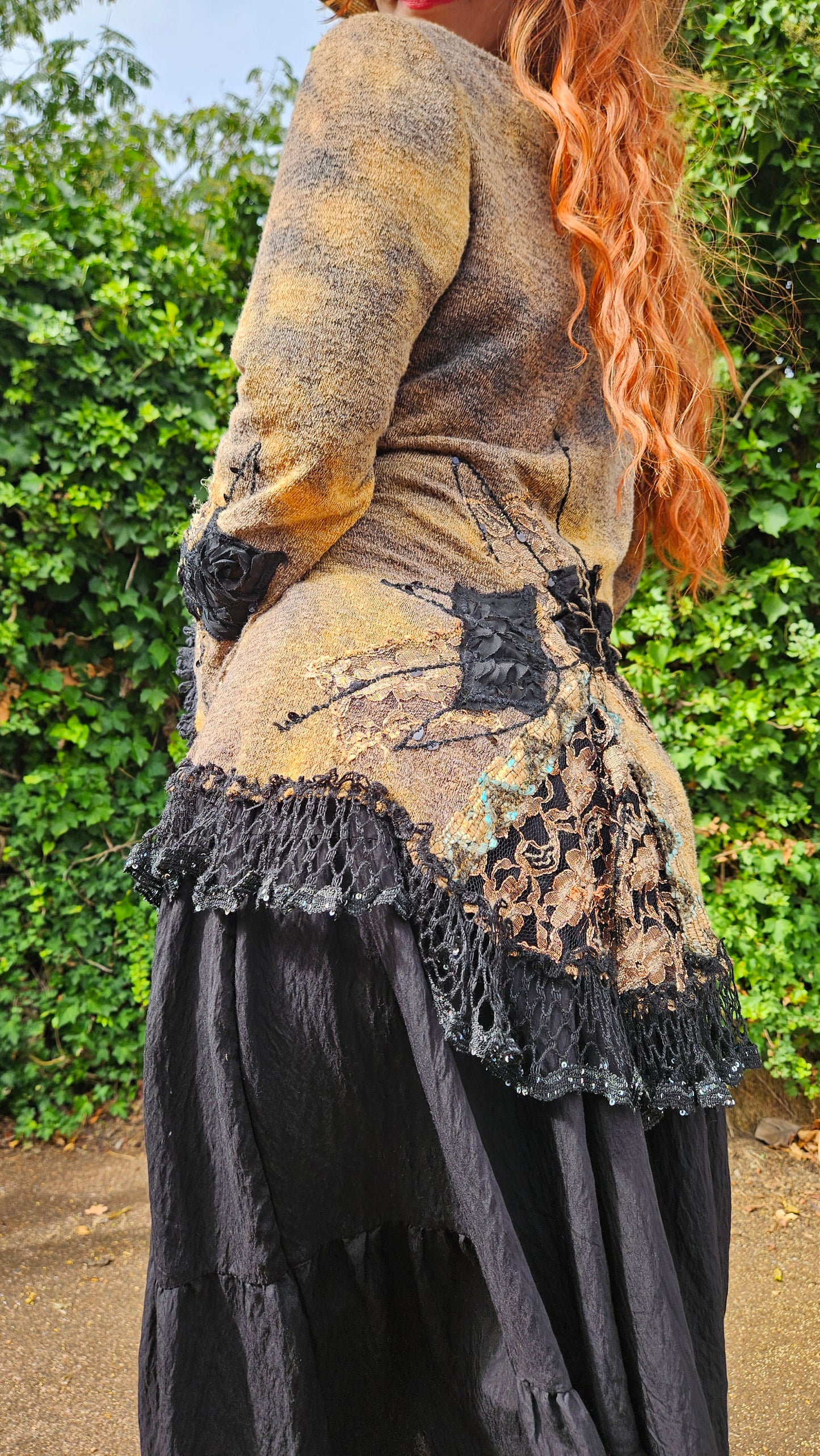 Lace Coat Bohemian Shabby Cardi Chic Gothic Knit Cardigan