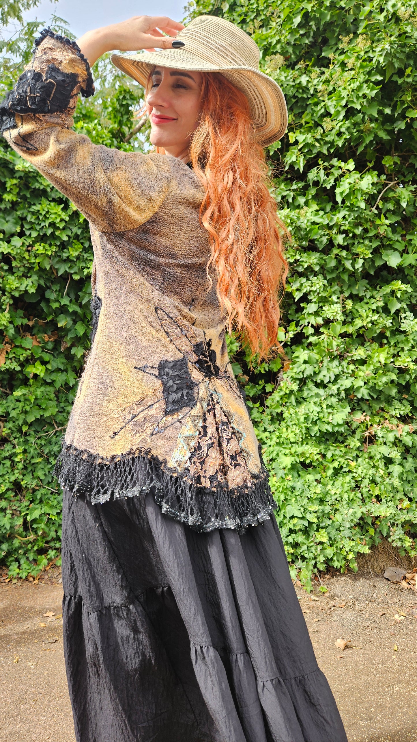 Lace Coat Bohemian Shabby Cardi Chic Gothic Knit Cardigan