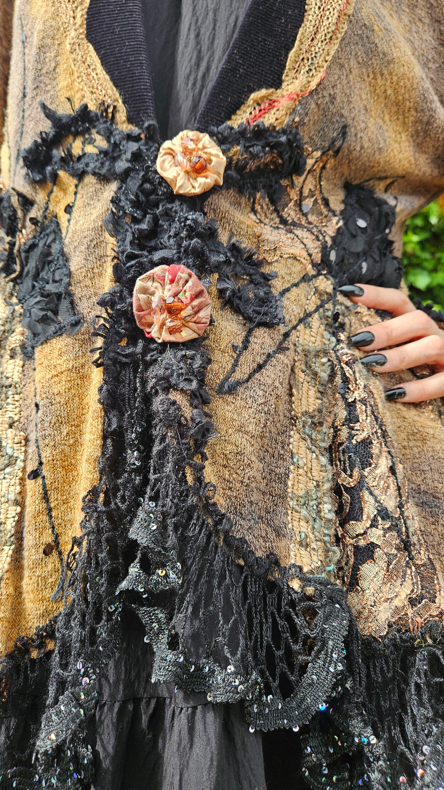 Lace Coat Bohemian Shabby Cardi Chic Gothic Knit Cardigan