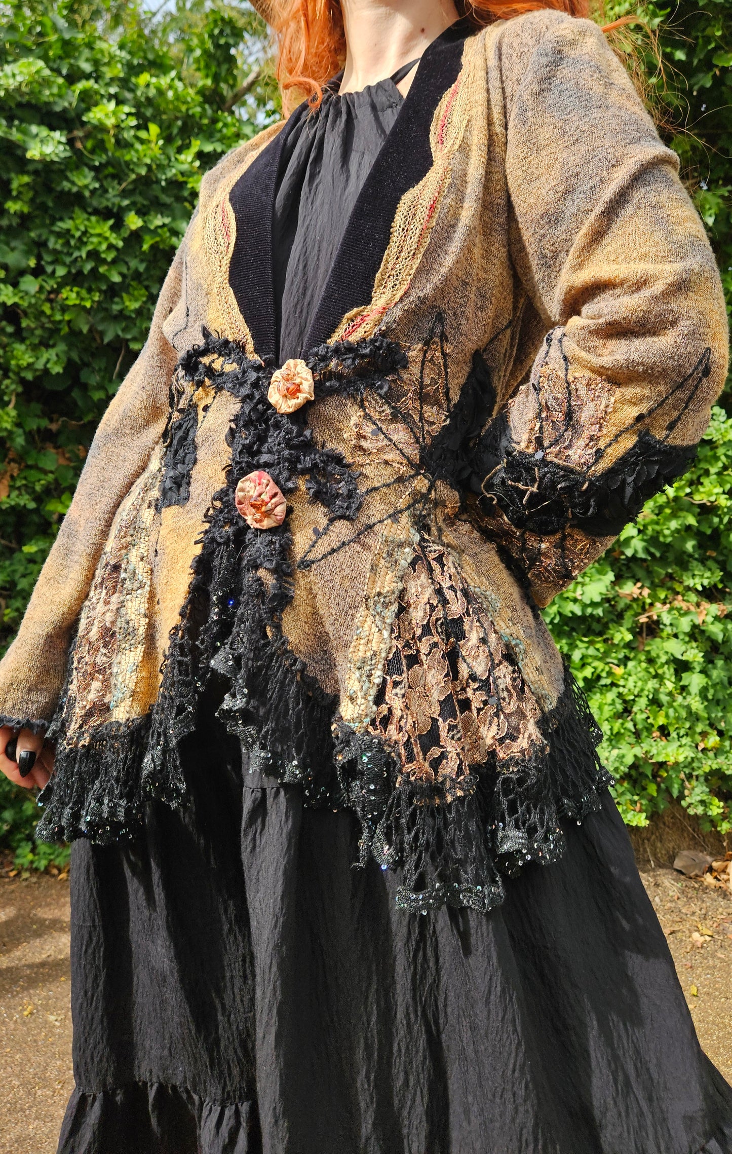 Lace Coat Bohemian Shabby Cardi Chic Gothic Knit Cardigan