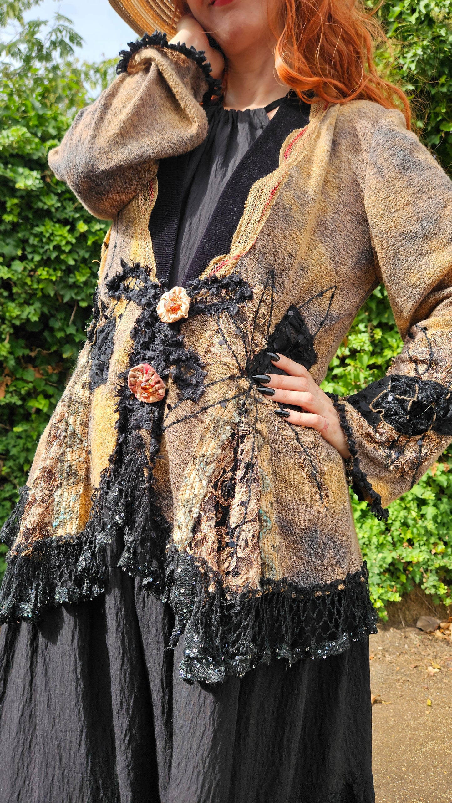 Lace Coat Bohemian Shabby Cardi Chic Gothic Knit Cardigan