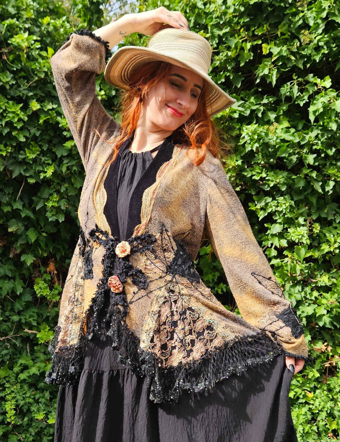 Lace Coat Bohemian Shabby Cardi Chic Gothic Knit Cardigan