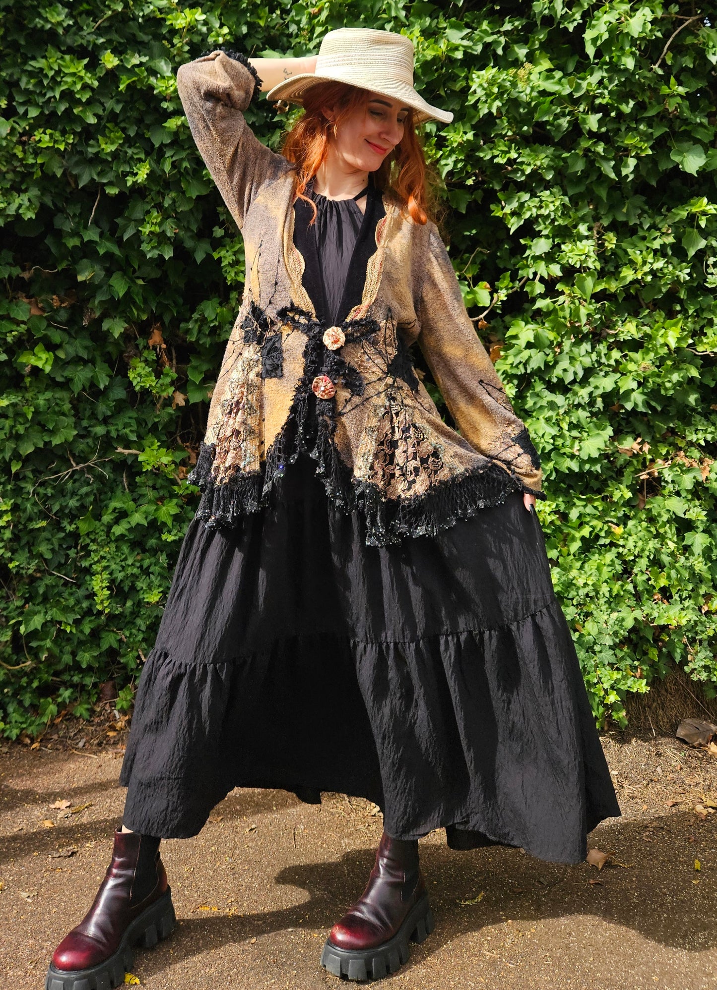 Lace Coat Bohemian Shabby Cardi Chic Gothic Knit Cardigan