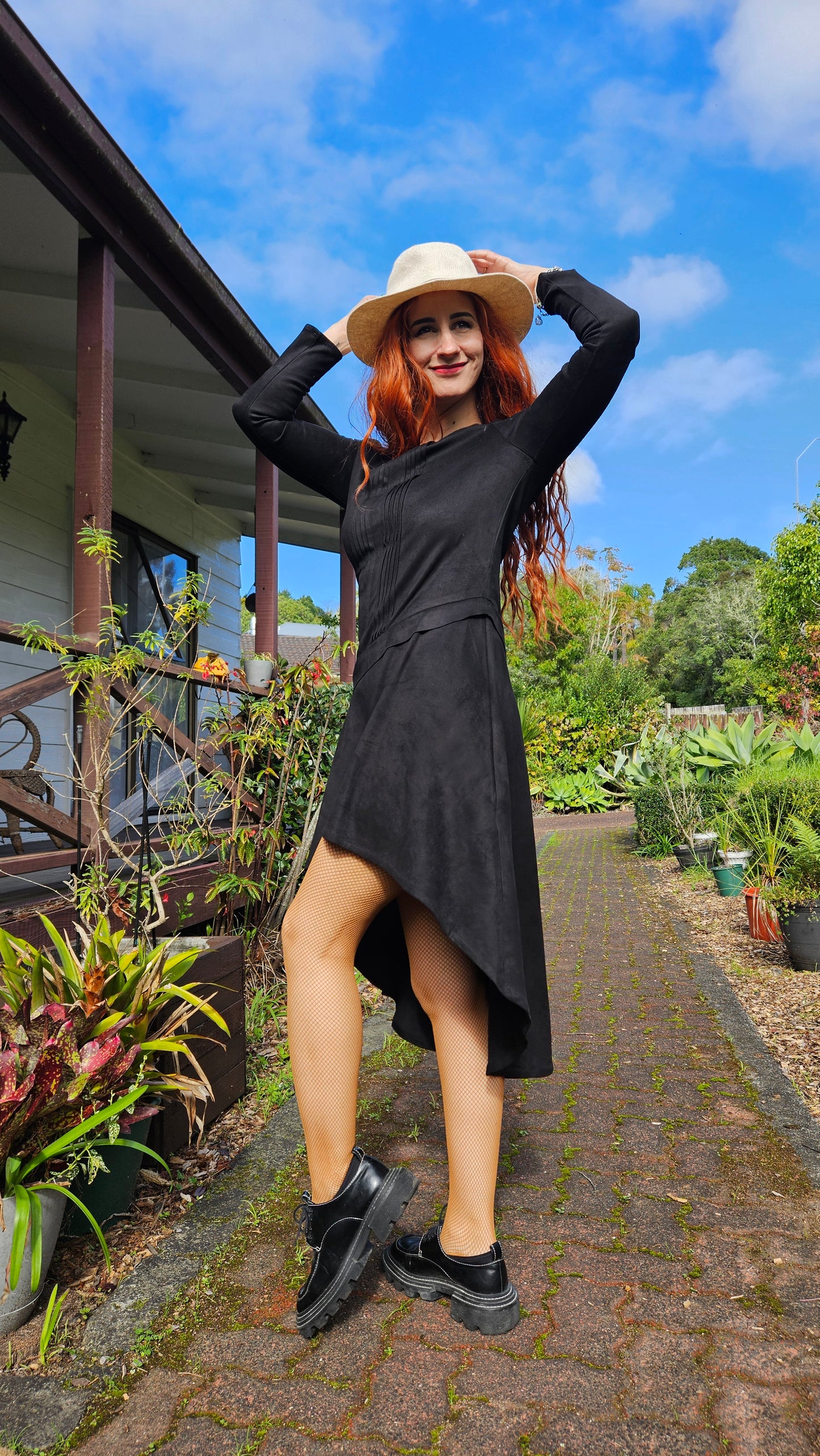 Gothic Asymmetrical black Dress - Preloved Dress