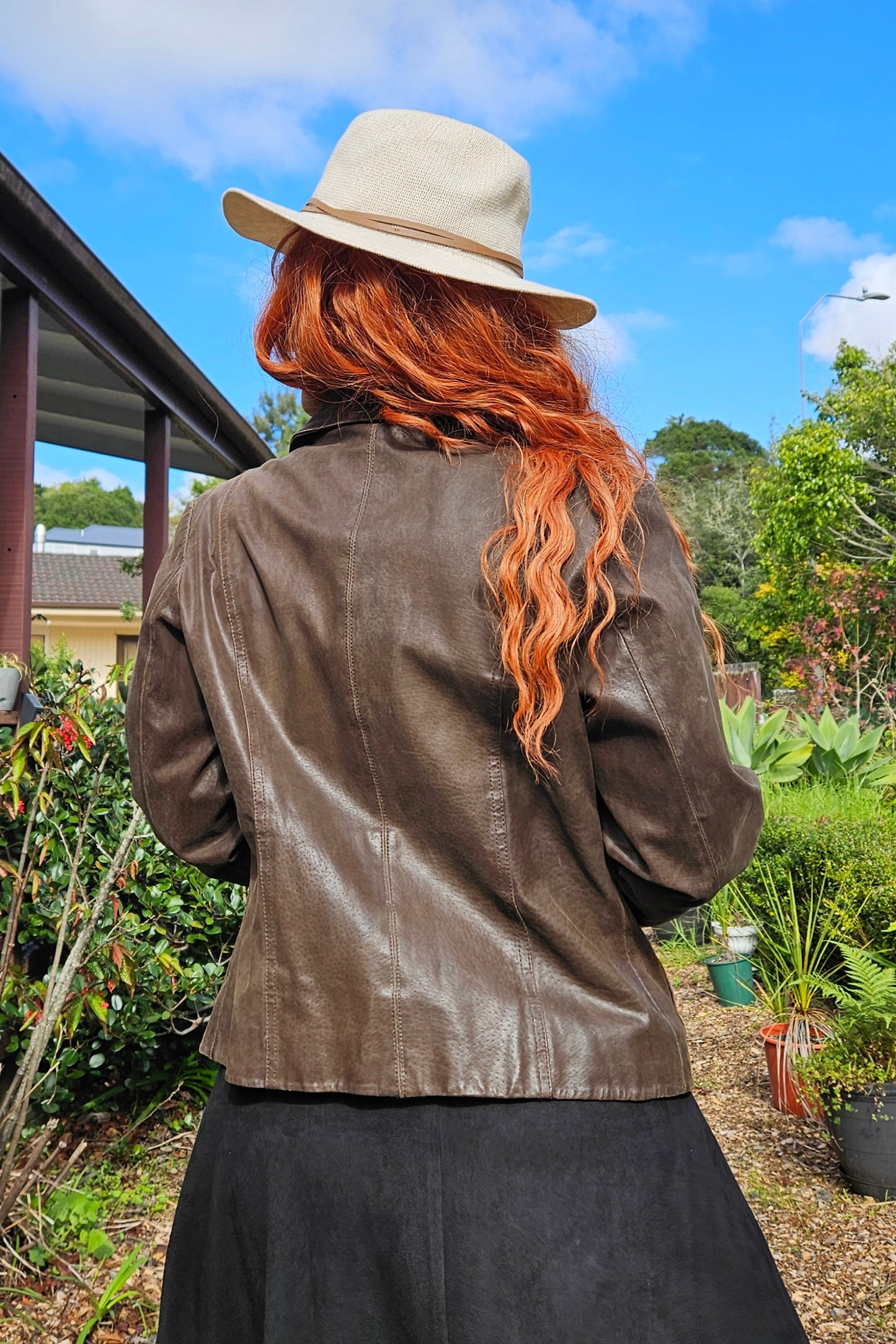 Brown Jacket - Beautiful vintage Blue Ridge leather jacket, size 12.