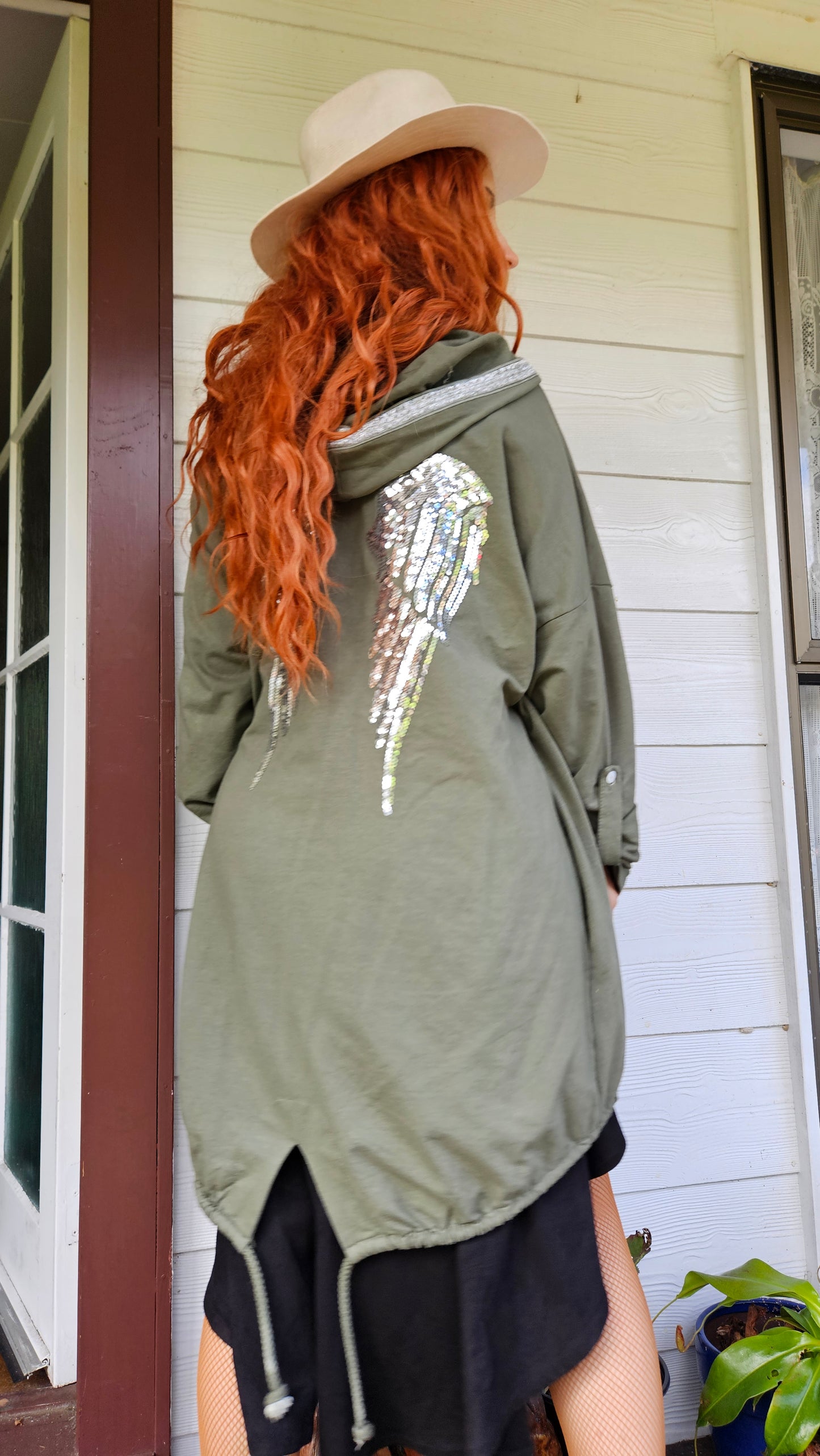 Ali Angel Wing Jacket preloved green color auckland