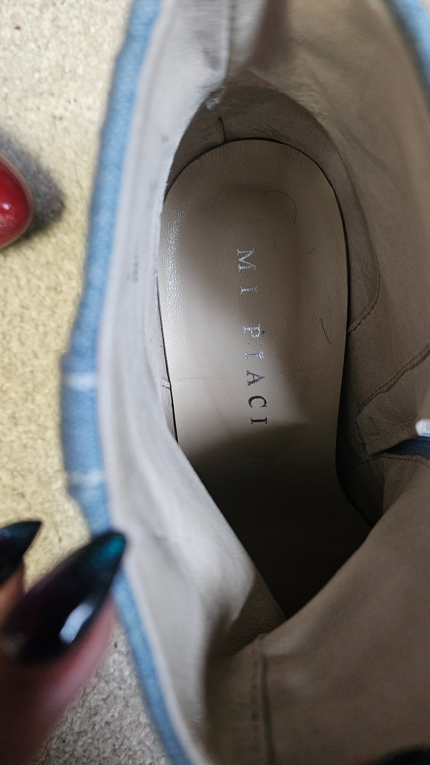 Mi Piaci Women’s Ankle Boots – Leather & Denim, Size 37 Preloved boots