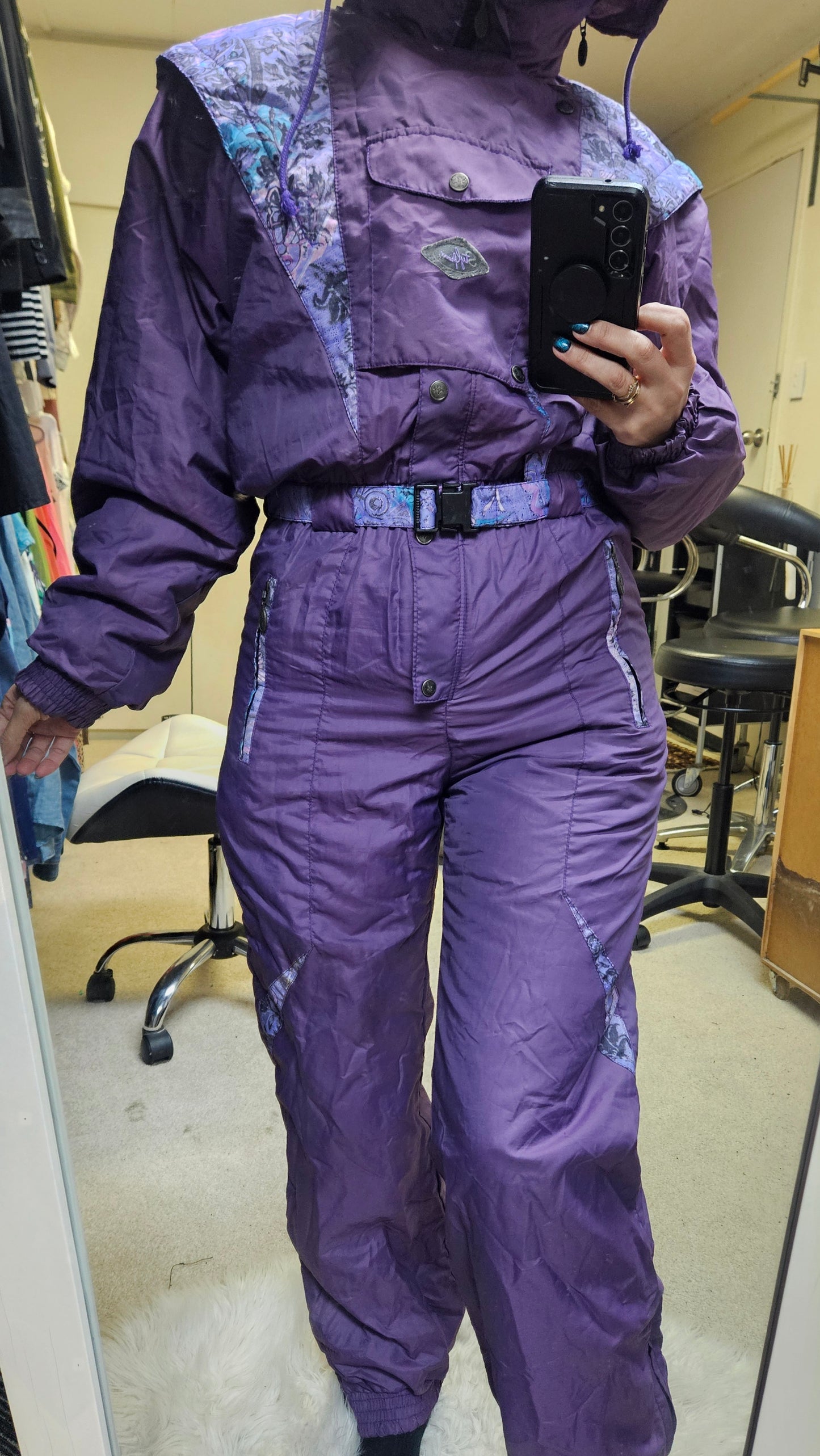 Vintage 90s Styleframe Purple One Piece Snow Suit, Women SKi Wear