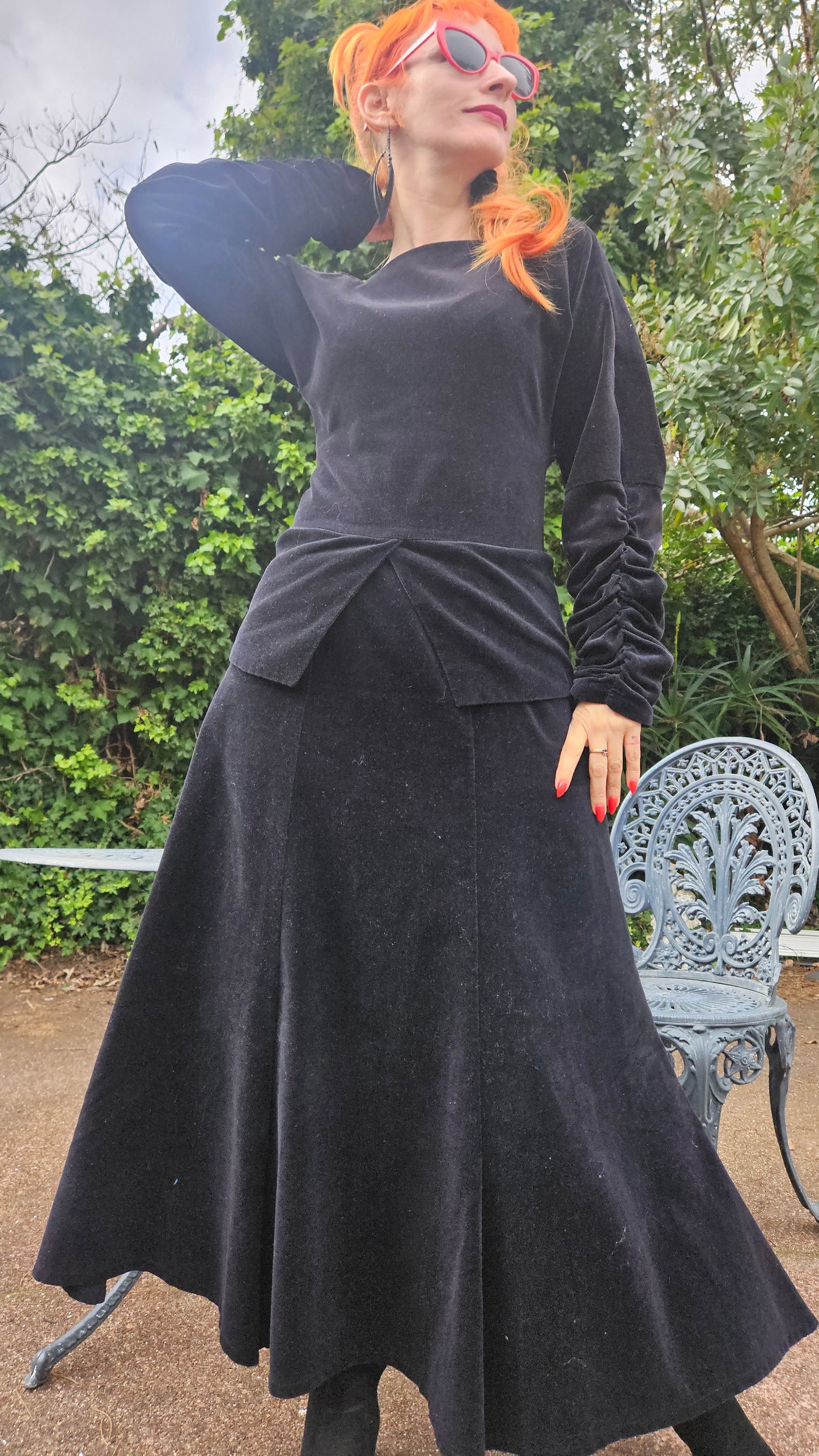 Women's Black Vintage Dress Beautiful preloved Dress Size 10