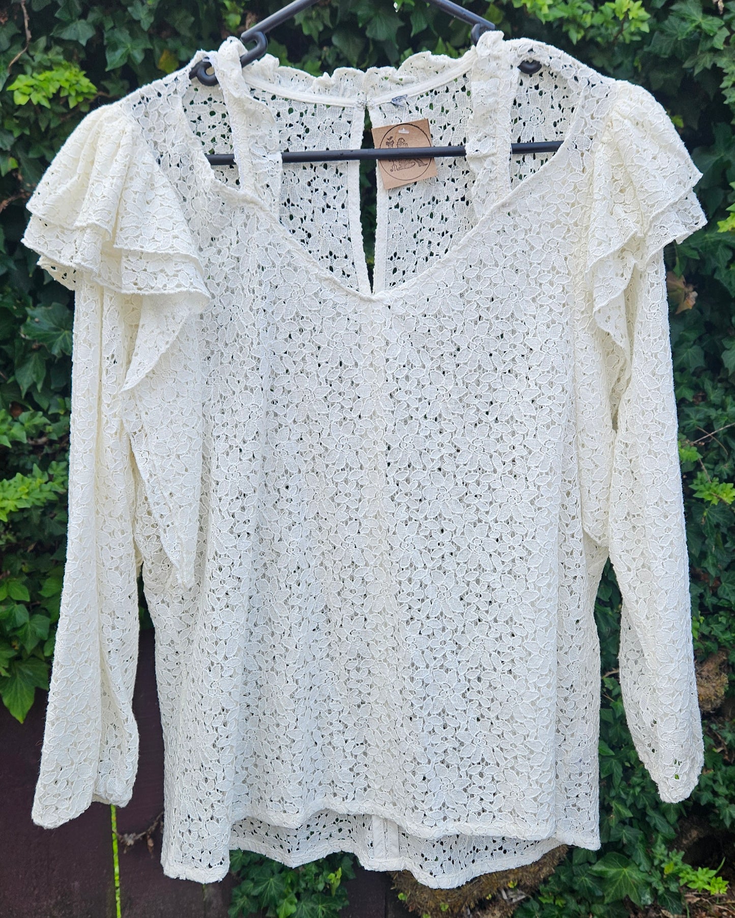 Lace top Women's blouse - Used Top preloved