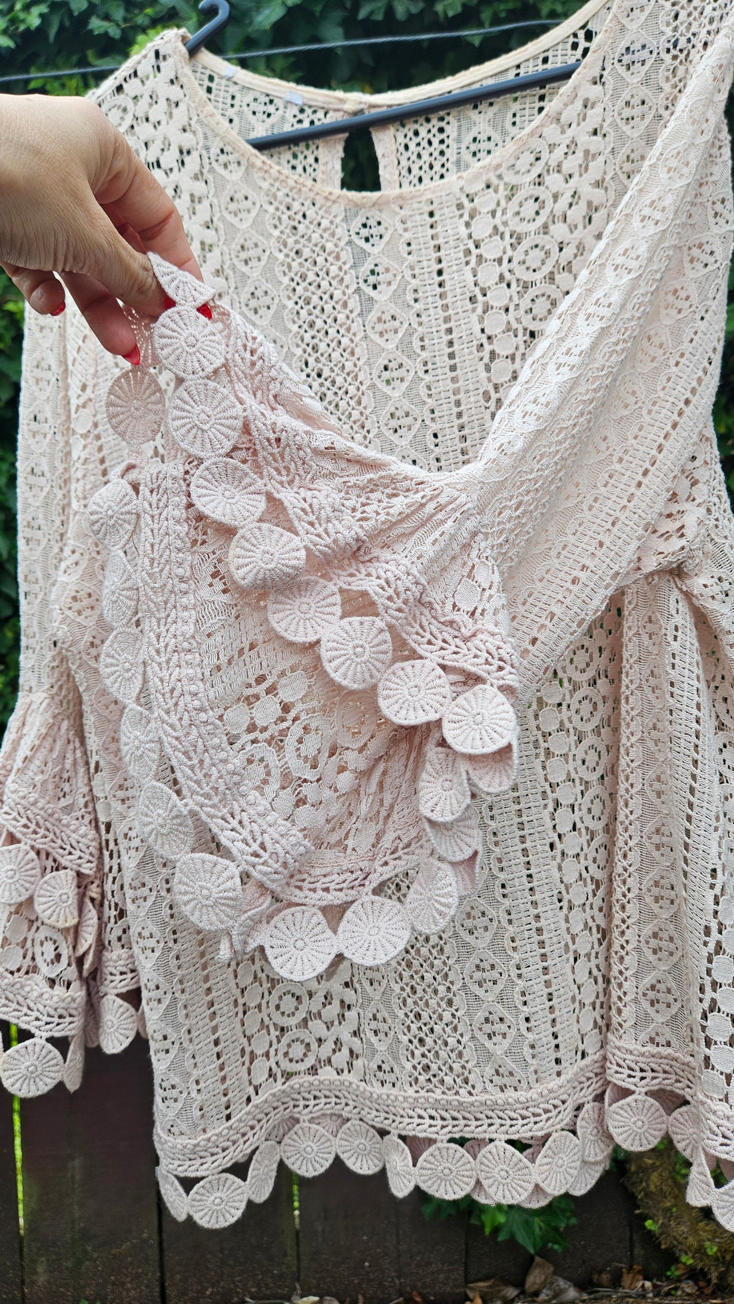 Italian Bohemian Lace top Women's blouse - Used Top preloved
