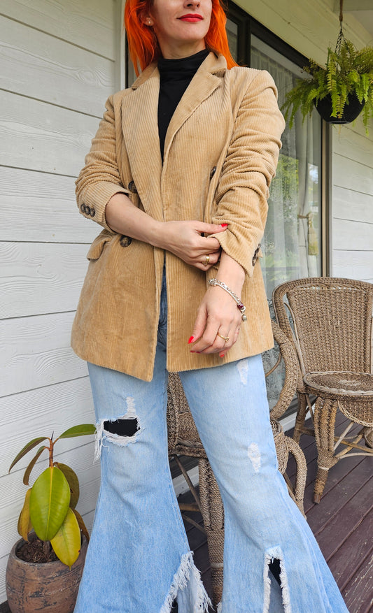 H&M Corduroy Blazer Tan Jacket