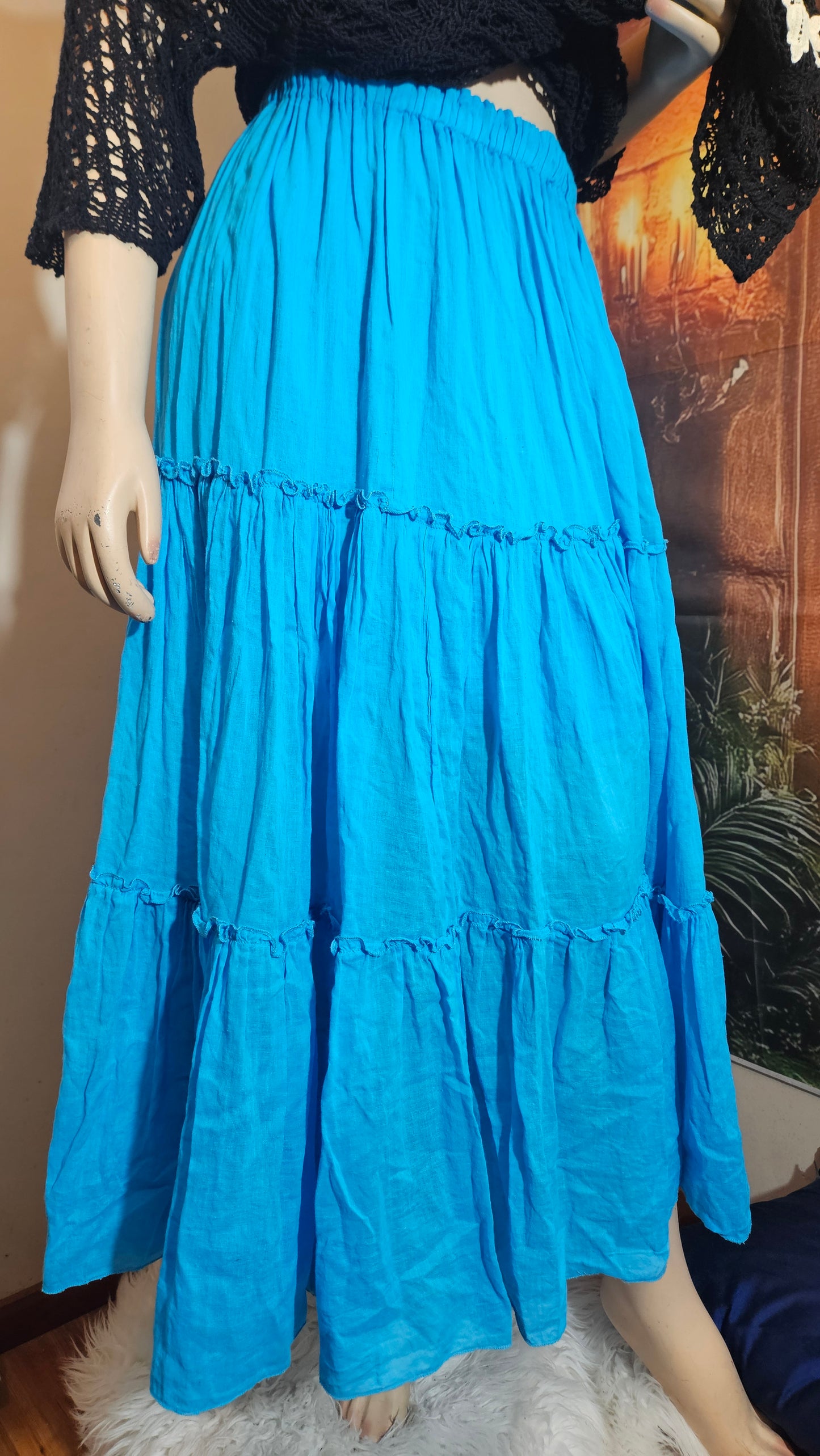 Unique turquoise Maxi Skirt - preloved