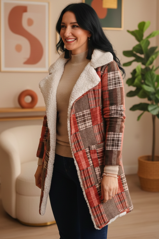 plaid coat with pocket in good preloved condition size small available in Auckland