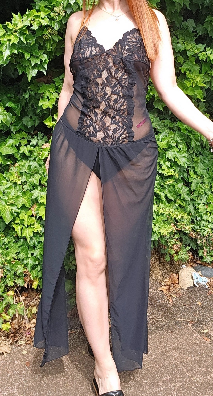 Stunning black Lace slip Dress - nighty