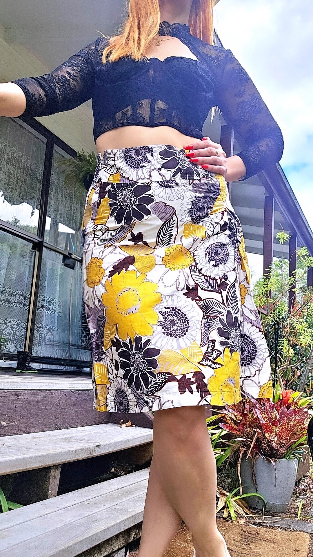 Stunning floral skirt by Vanilla Ink - High waisted skirt.