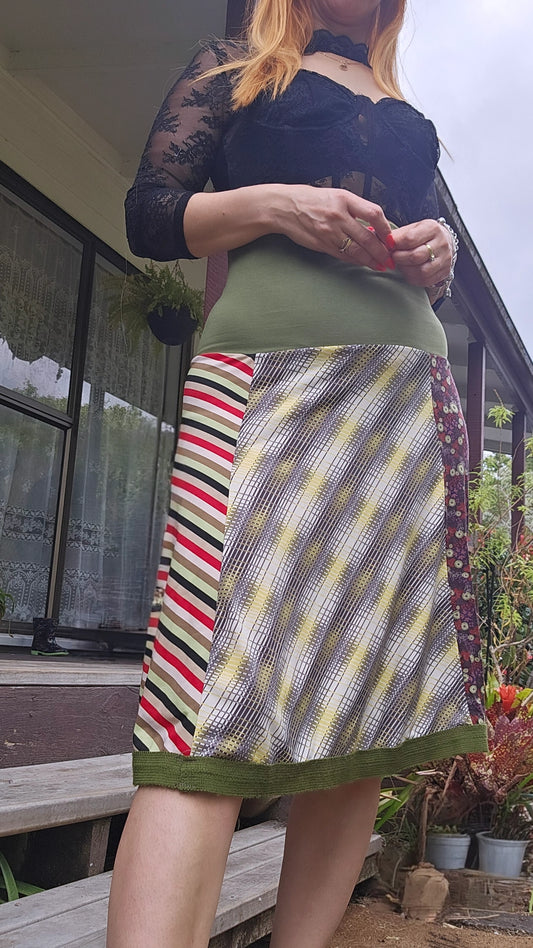 Hippie style skirt - Bohemian green skirt