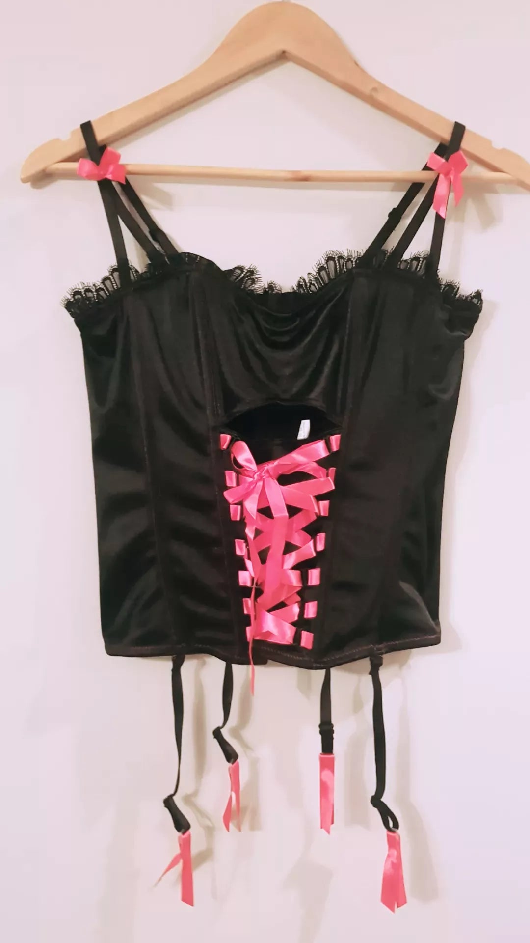 Lovely Black & pink corset. Sexy lingerie