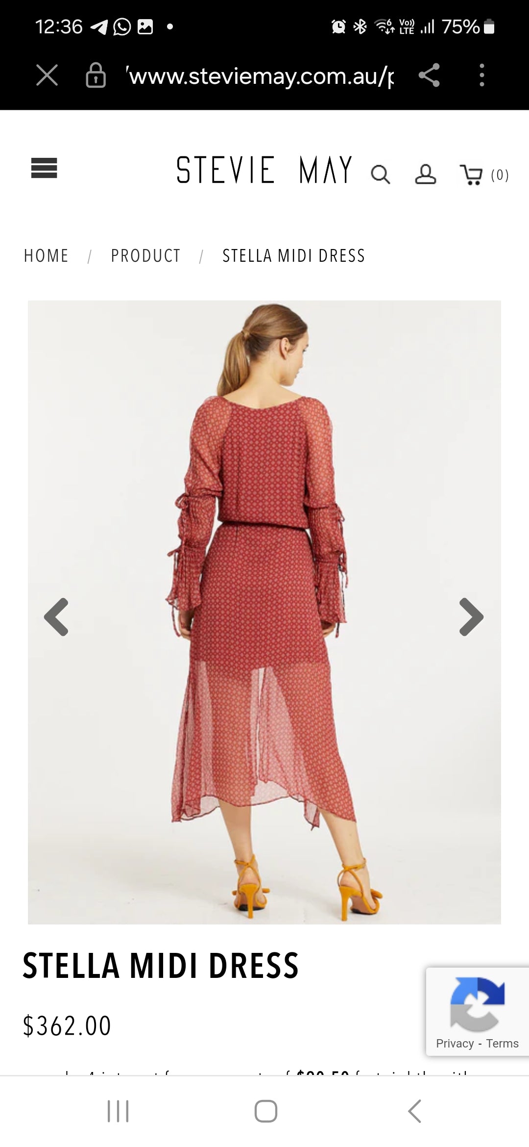 Stevie May Stella Midi Dress beautiful terracotta red MIDI Dress Size M