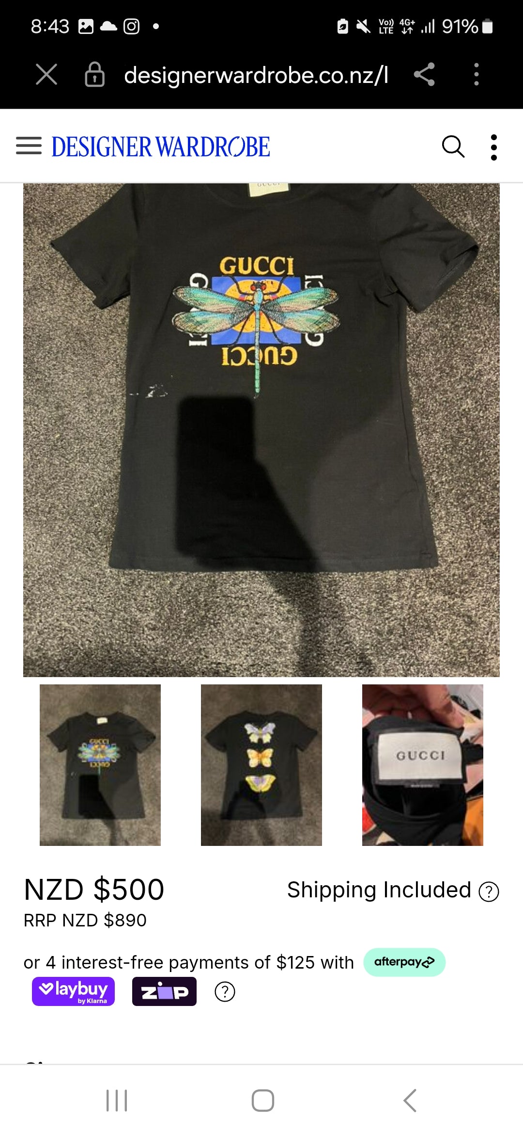 Gucci Tee black Top Size M