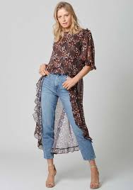 NWT Grace floral black wallflower blouse - Sheer overdress Size XL