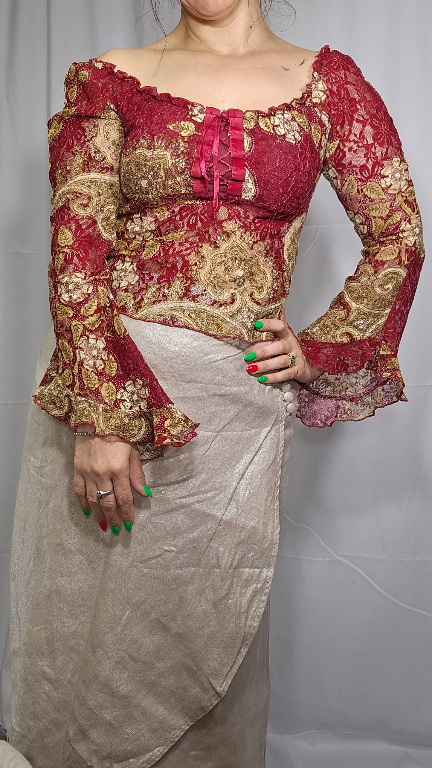 Vintage Bell Sleeves Lace Top