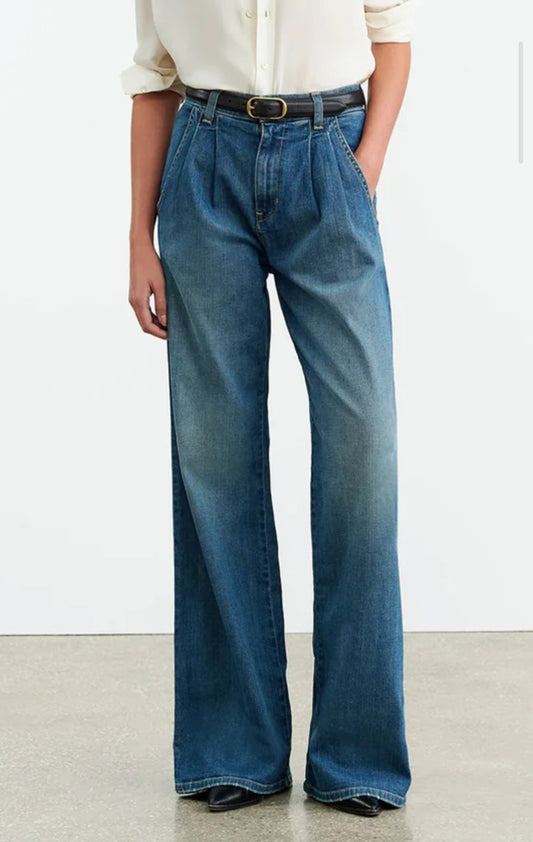 High waist Jeans wide leg Denim Pants size XS