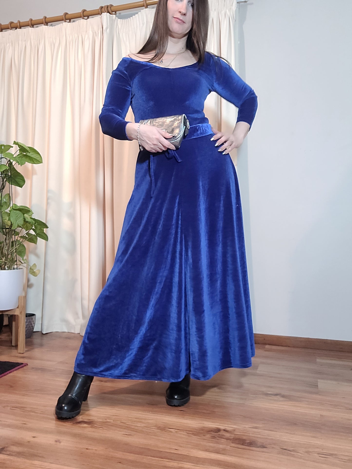 Long dress - Preloved Dress - Vintage Dress Handmade Velvet Dress