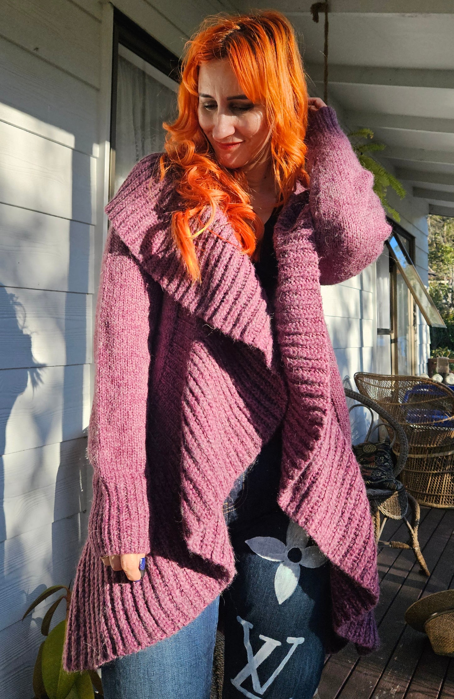 Esprit Cardi - Knitted Coat - ruffled Coat -Preloved Cardigan