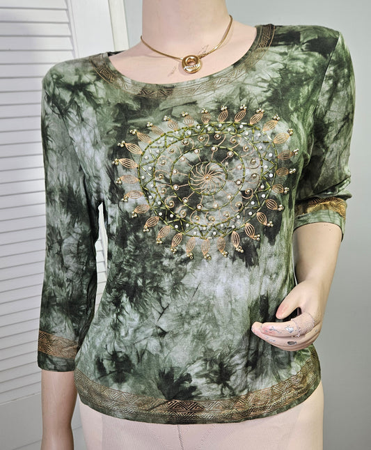 Hippie style green Top - Blouse