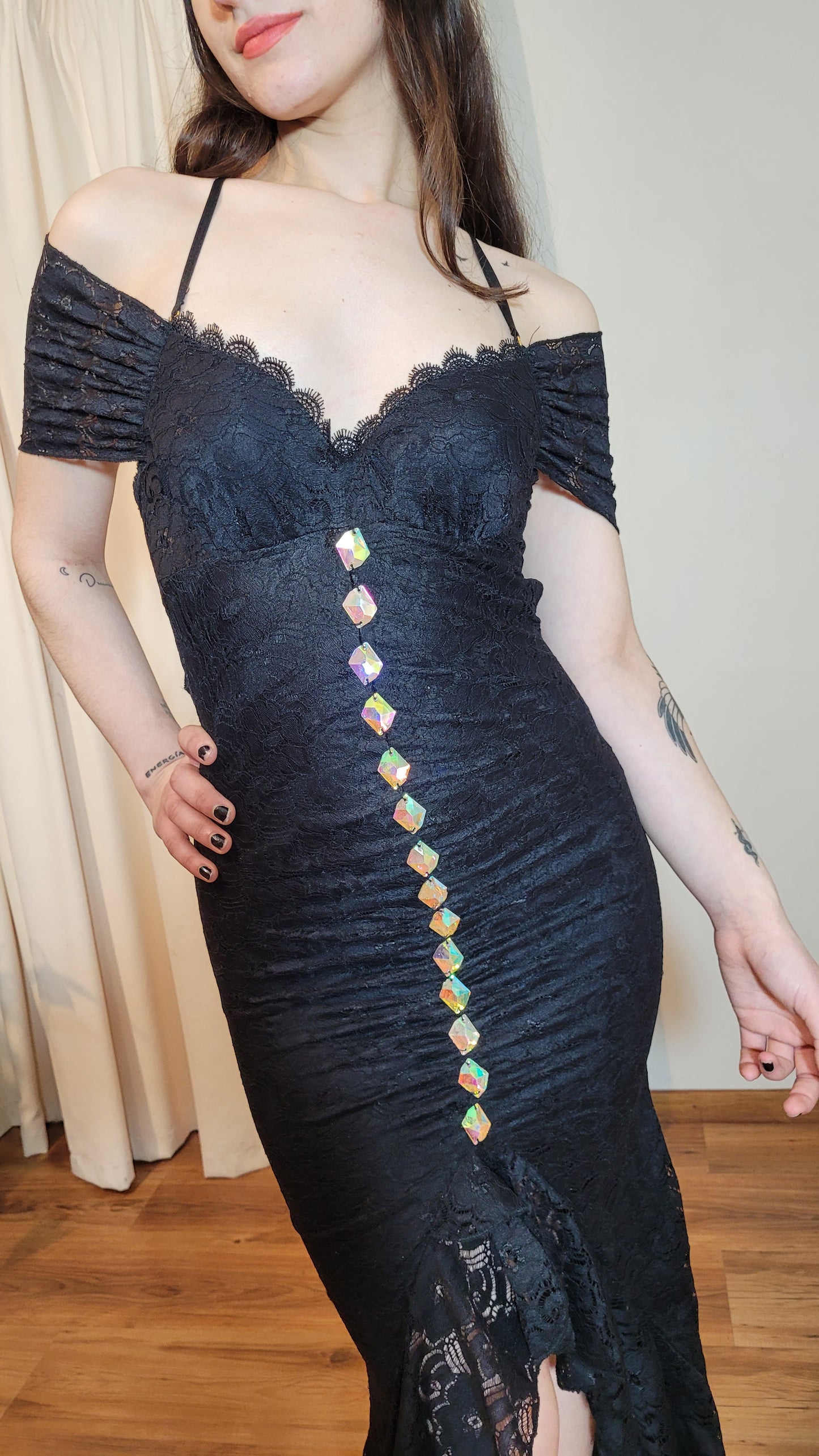 Stunning Vintage dress Evening Mermaid Lace Dress.