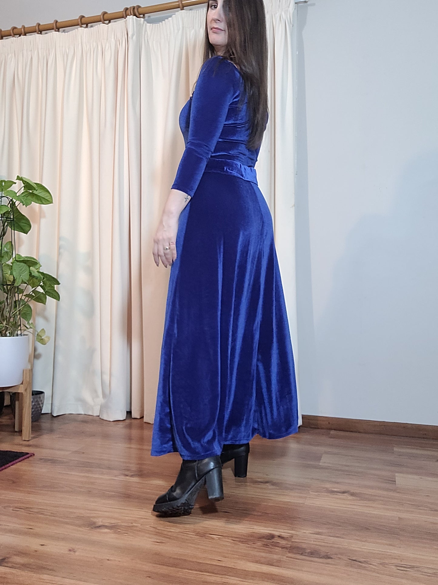Long dress - Preloved Dress - Vintage Dress Handmade Velvet Dress