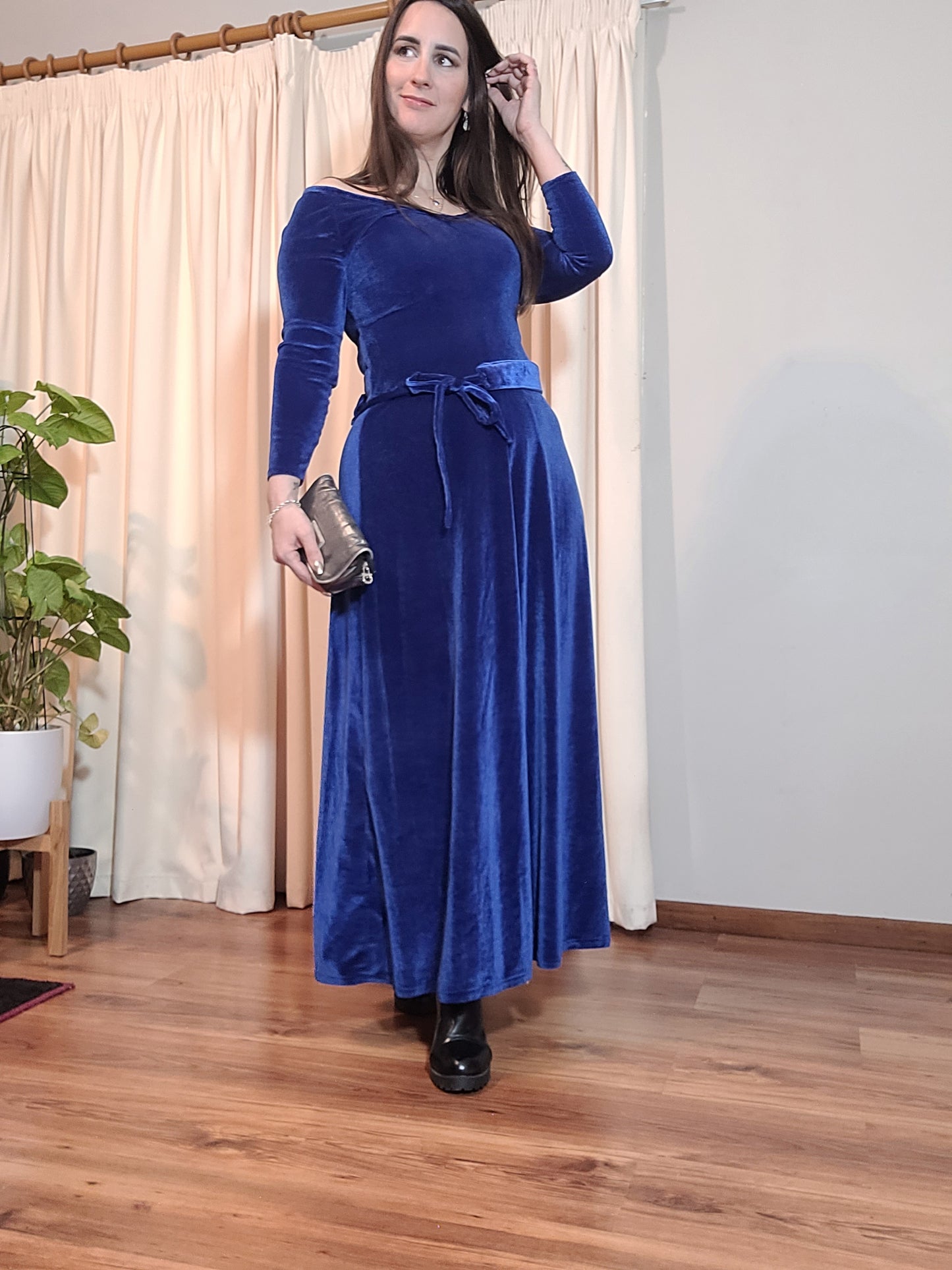 Long dress - Preloved Dress - Vintage Dress Handmade Velvet Dress