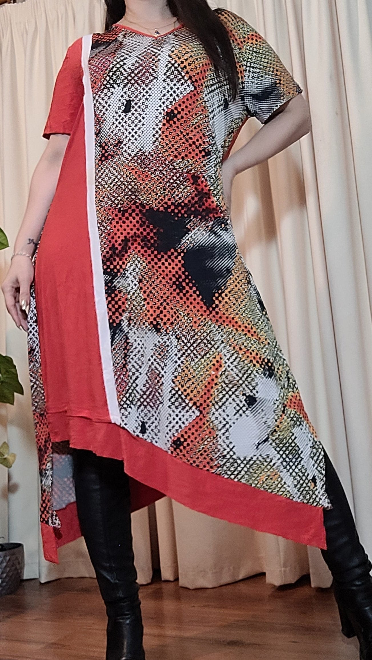 Plus size Dress - Curvy Asymmetrical Dress