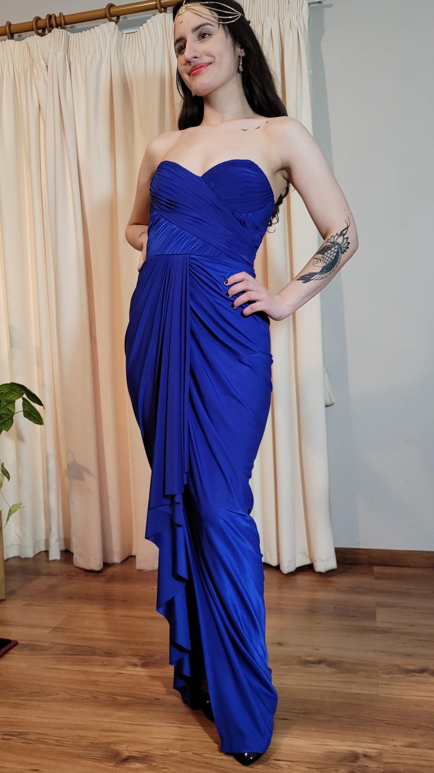 Sweetheart Long Royal Blue Sleveless Prom Dress Size XS - S
